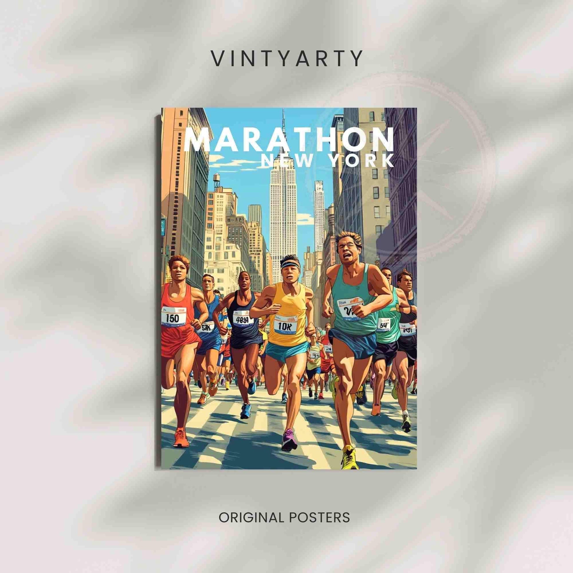 Affiche Marathon de New York | Impression Marathon | Affiche de voyage New York city