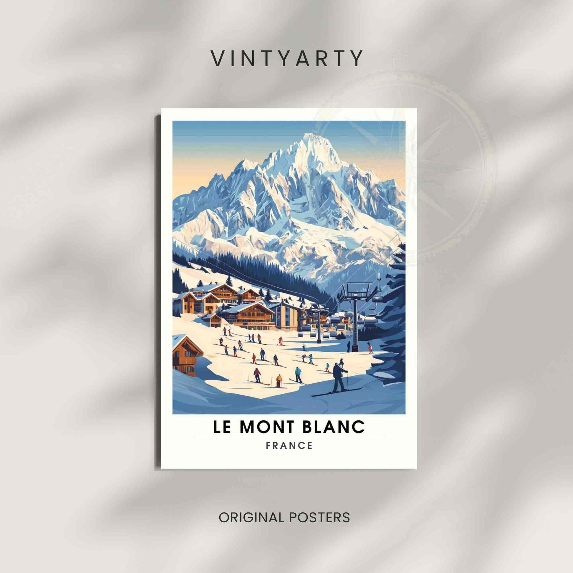 Affiche Le Mont Blanc | Impression Mont Blanc | Affiche Les Alpes - Ski et montagne