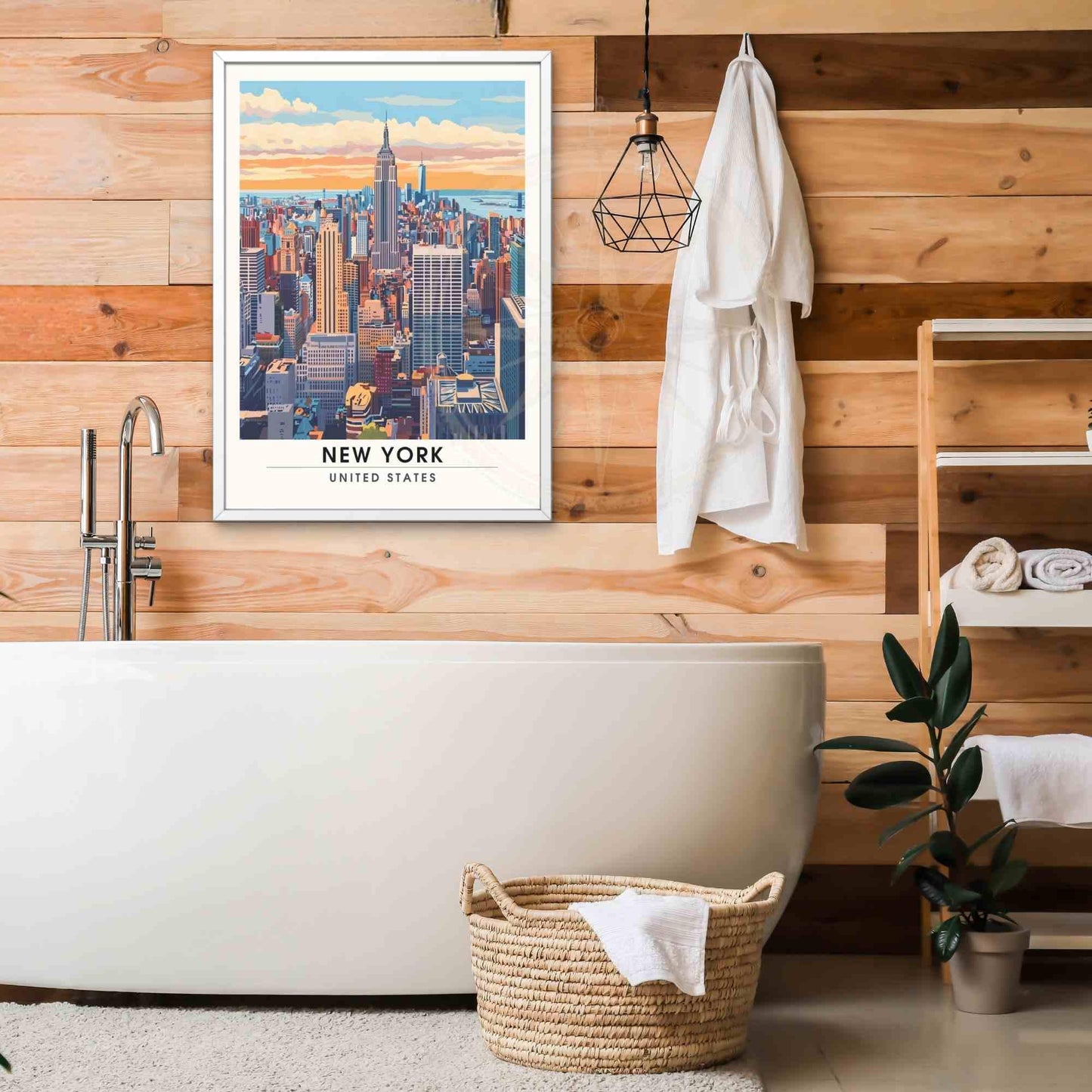 Affiche New York | Impression de voyage New York City | l'Empire State Building