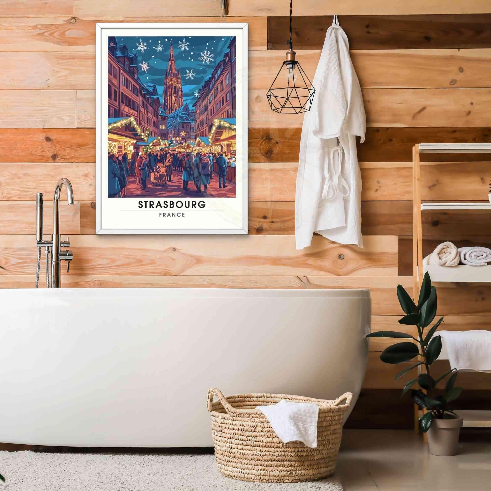 Affiche Strasbourg - Impression de voyage Strasbourg - un Marché de noël à Strasbourg