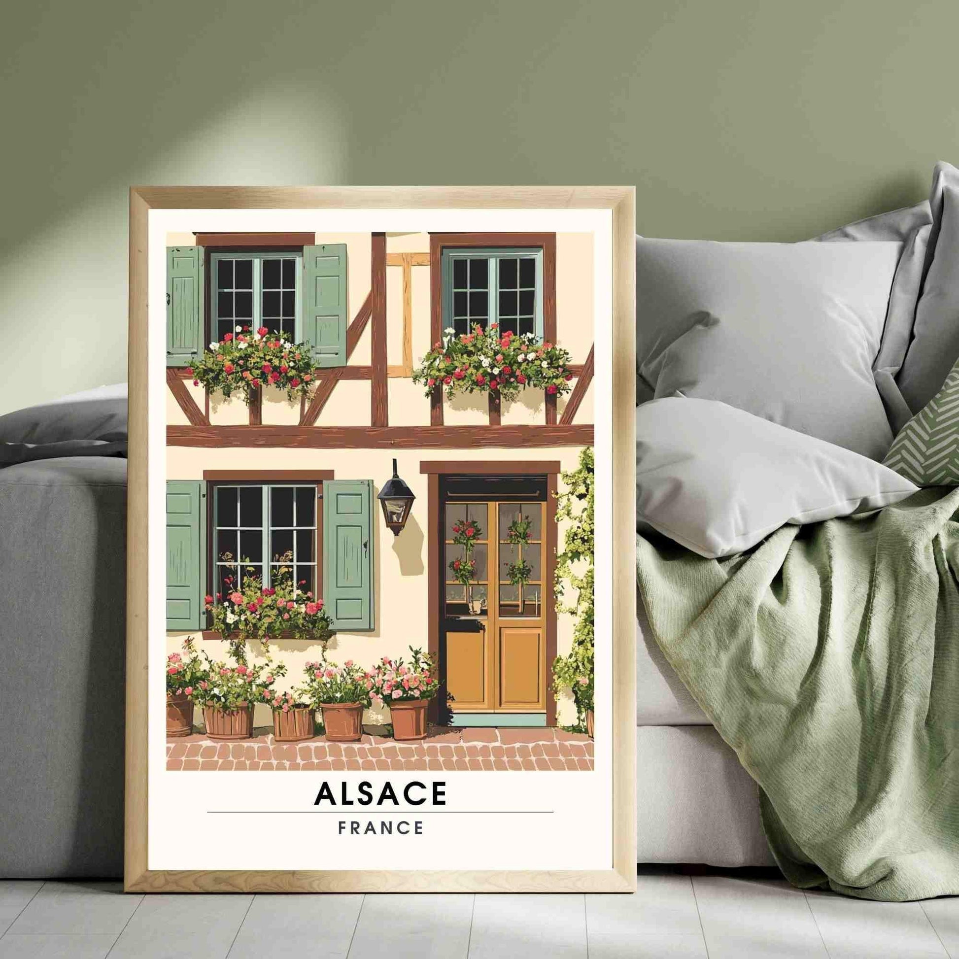 Affiche Alsace | Impression de voyage Alsace - Façades d'Alsace