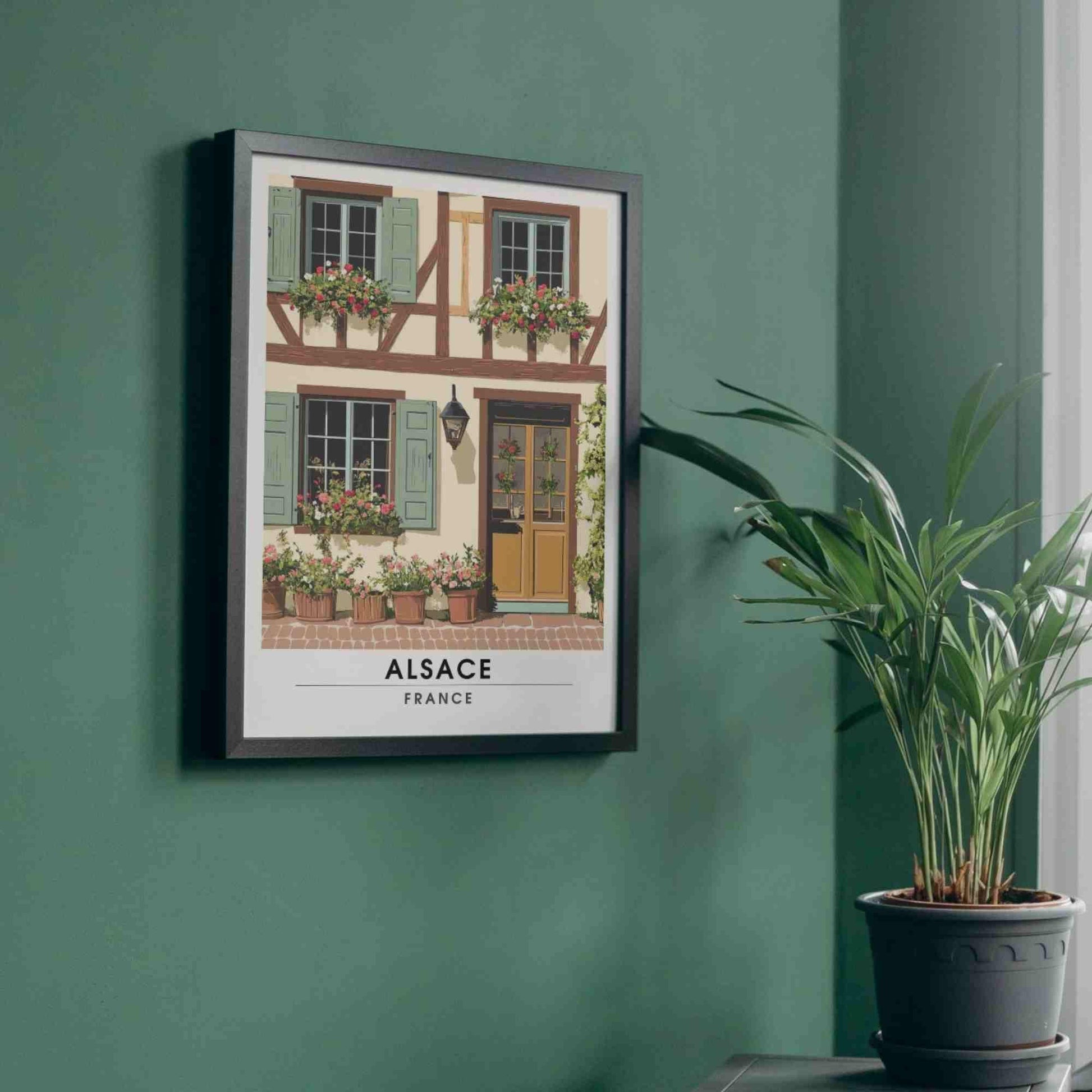 Affiche Alsace | Impression de voyage Alsace - Façades d'Alsace