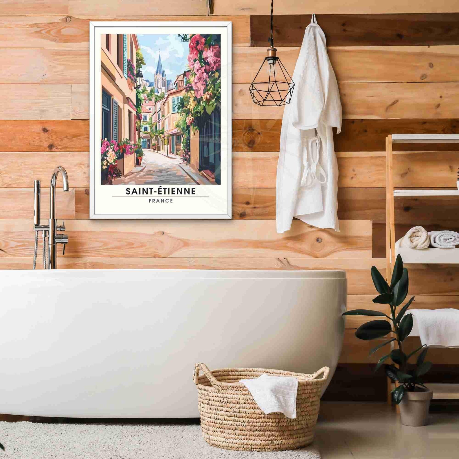 Affiche Saint-Étienne | Impression Saint-Étienne, France - Les rues de la ville