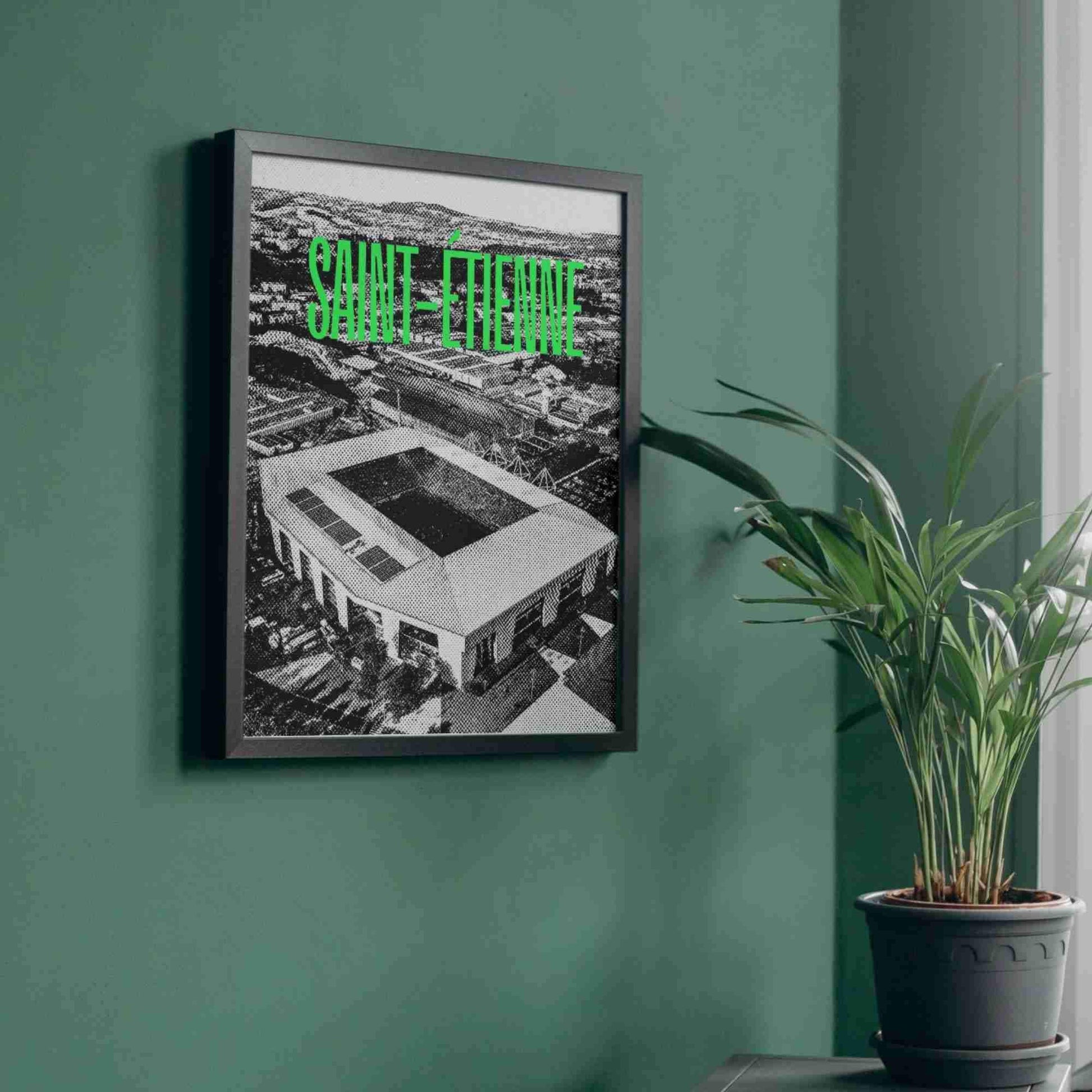 Affiche Saint-Étienne | Impression Saint-Étienne, France - Stade Geoffroy-Guichard