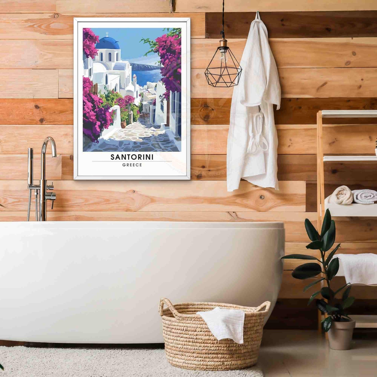 Affiche Santorin | Impression de voyage Santorin, Grèce