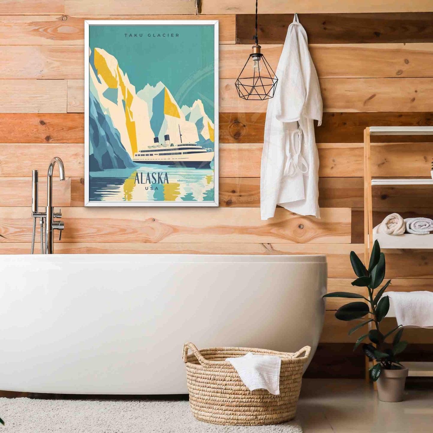 Affiche Alaska | Impression vintage Alaska | Affiche de voyage Glacier Taku