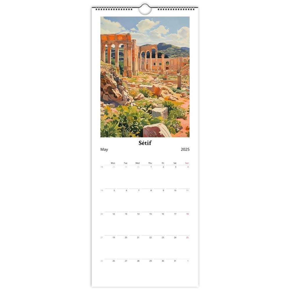 Calendrier mural 2025 - Algérie | Édition, villes, patrimoine et Histoire - 14 illustrations