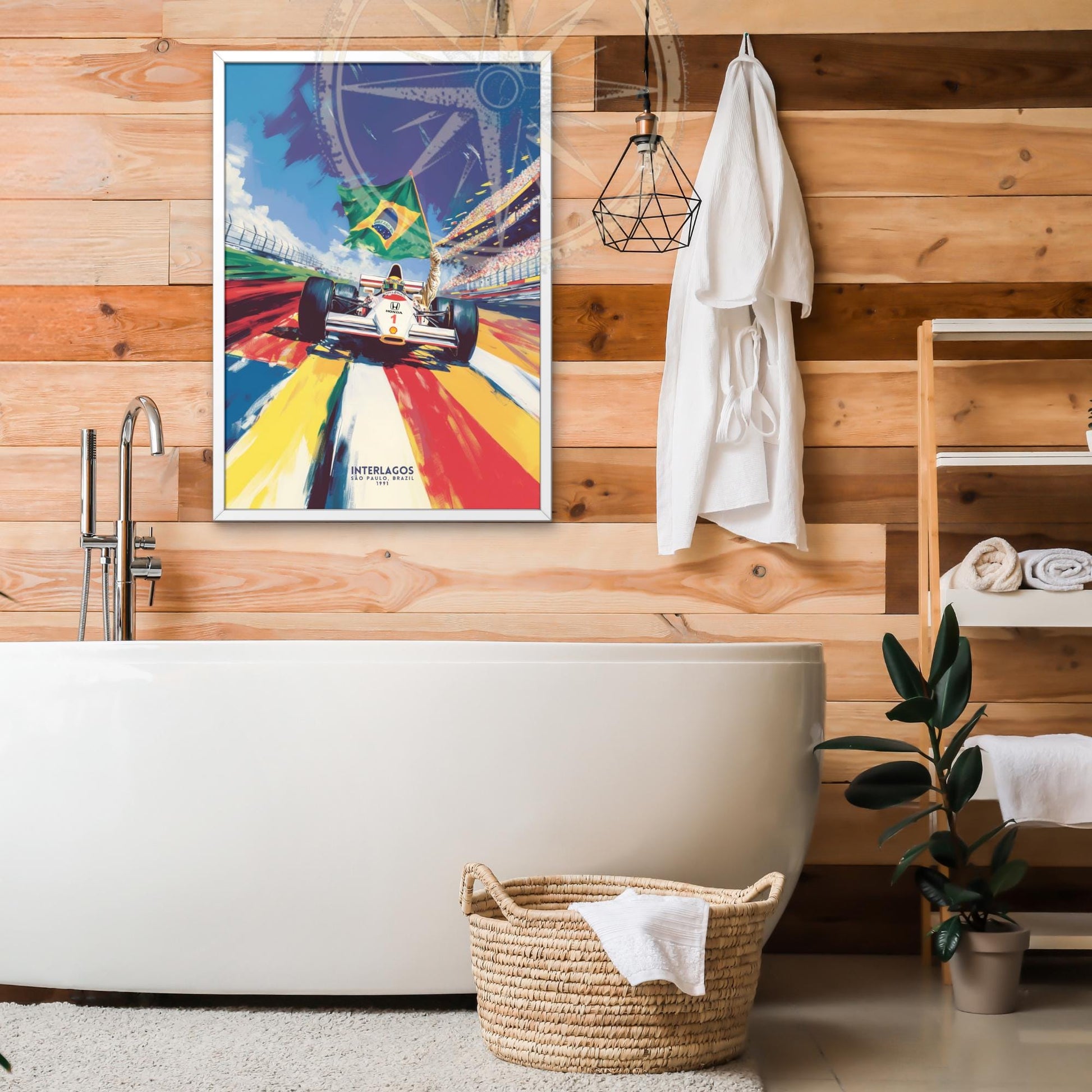 Affiche sport automobile | Impression Interlagos, Brésil | Senna 1991