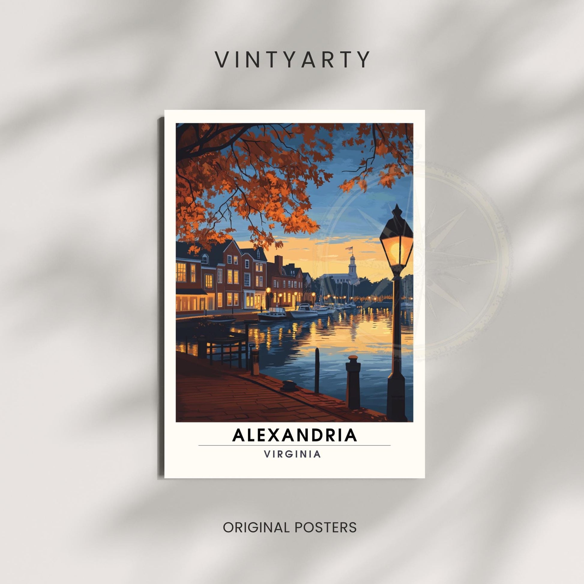 Affiche Alexandria, Virginie | impression de voyage Alexandria, Virginie au coucher de soleil