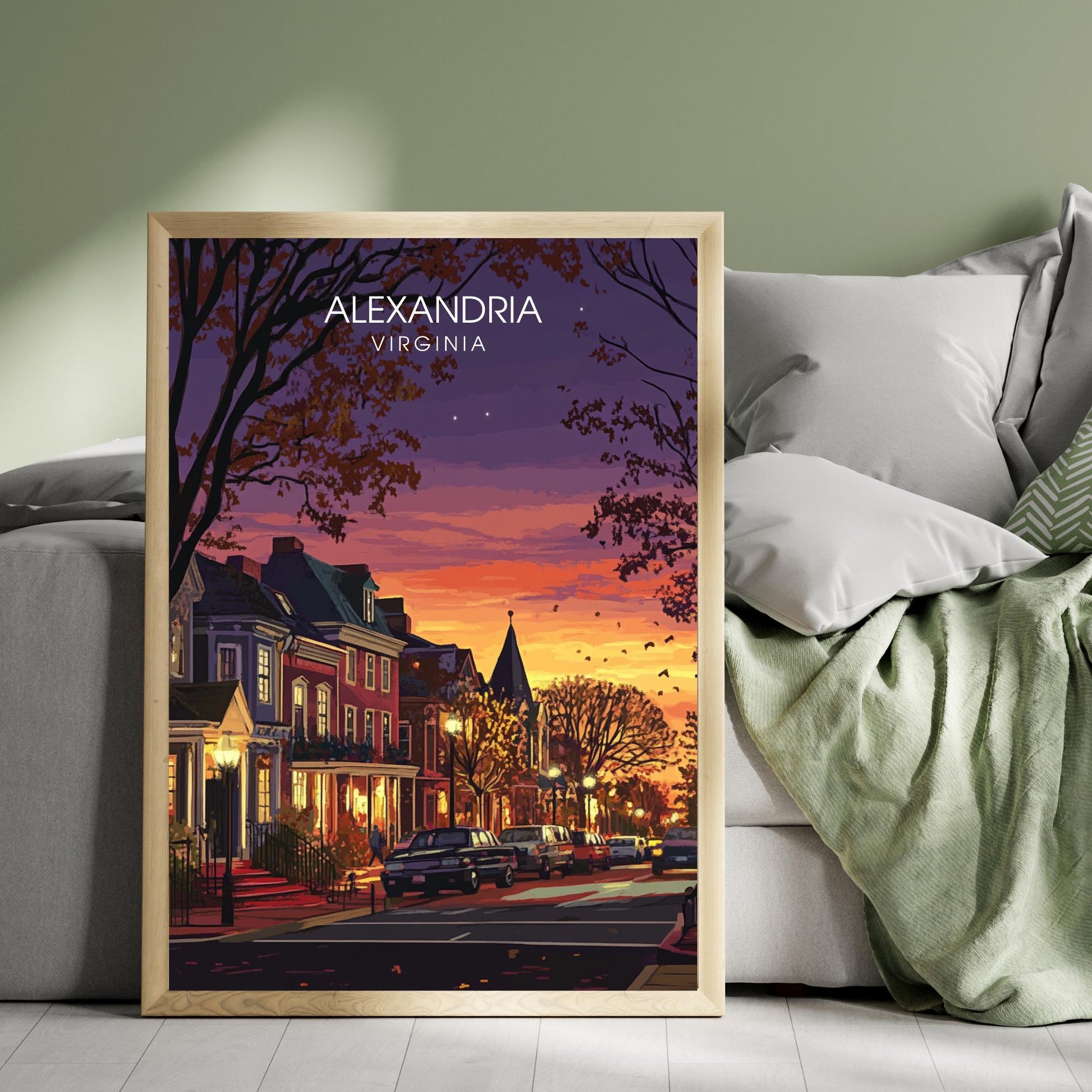 Affiche Alexandria, Virginie | impression Alexandria, Virginie USA - Balade nocturne