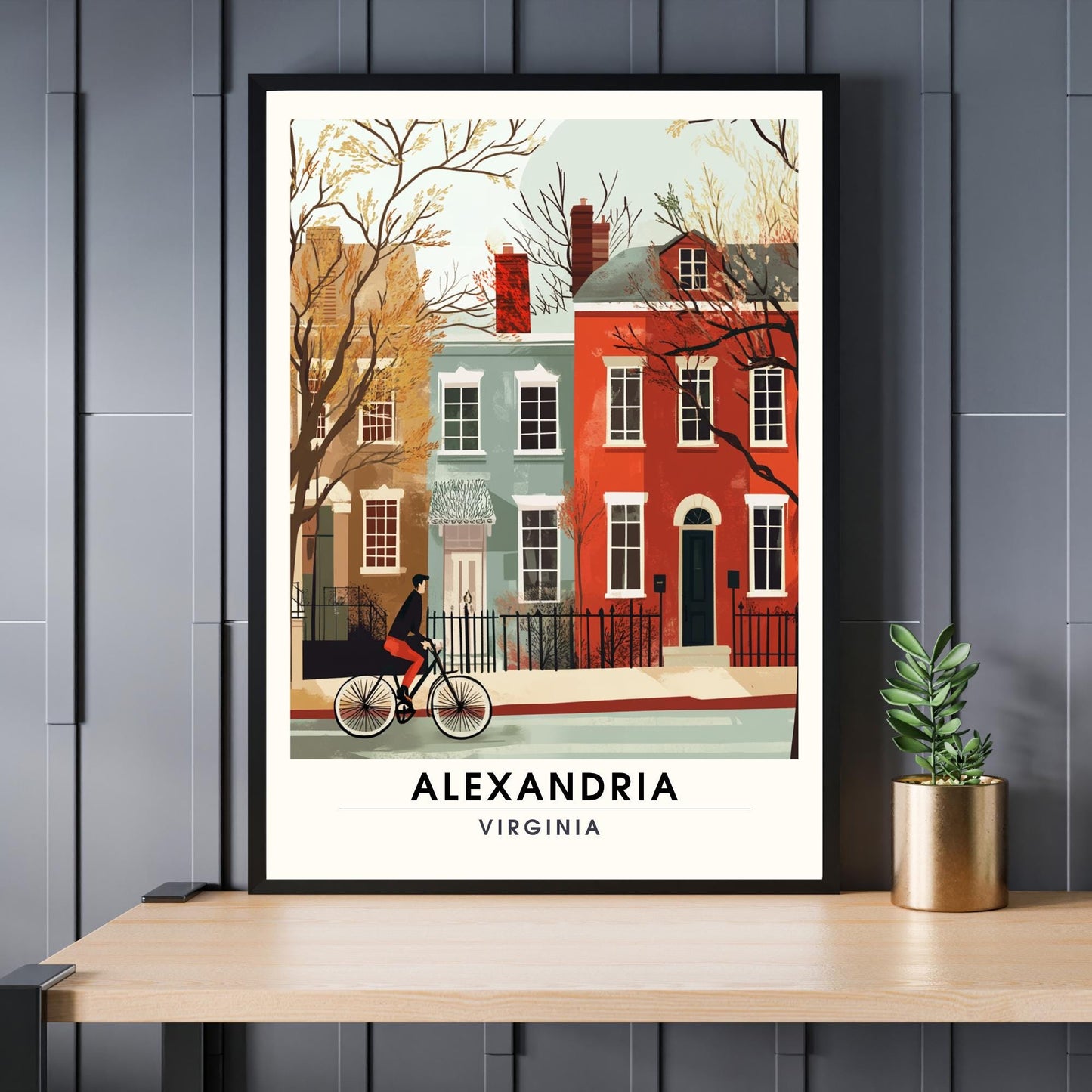 Affiche Alexandria, Virginie | impression de voyage Alexandria, Virginie - Façades des maisons