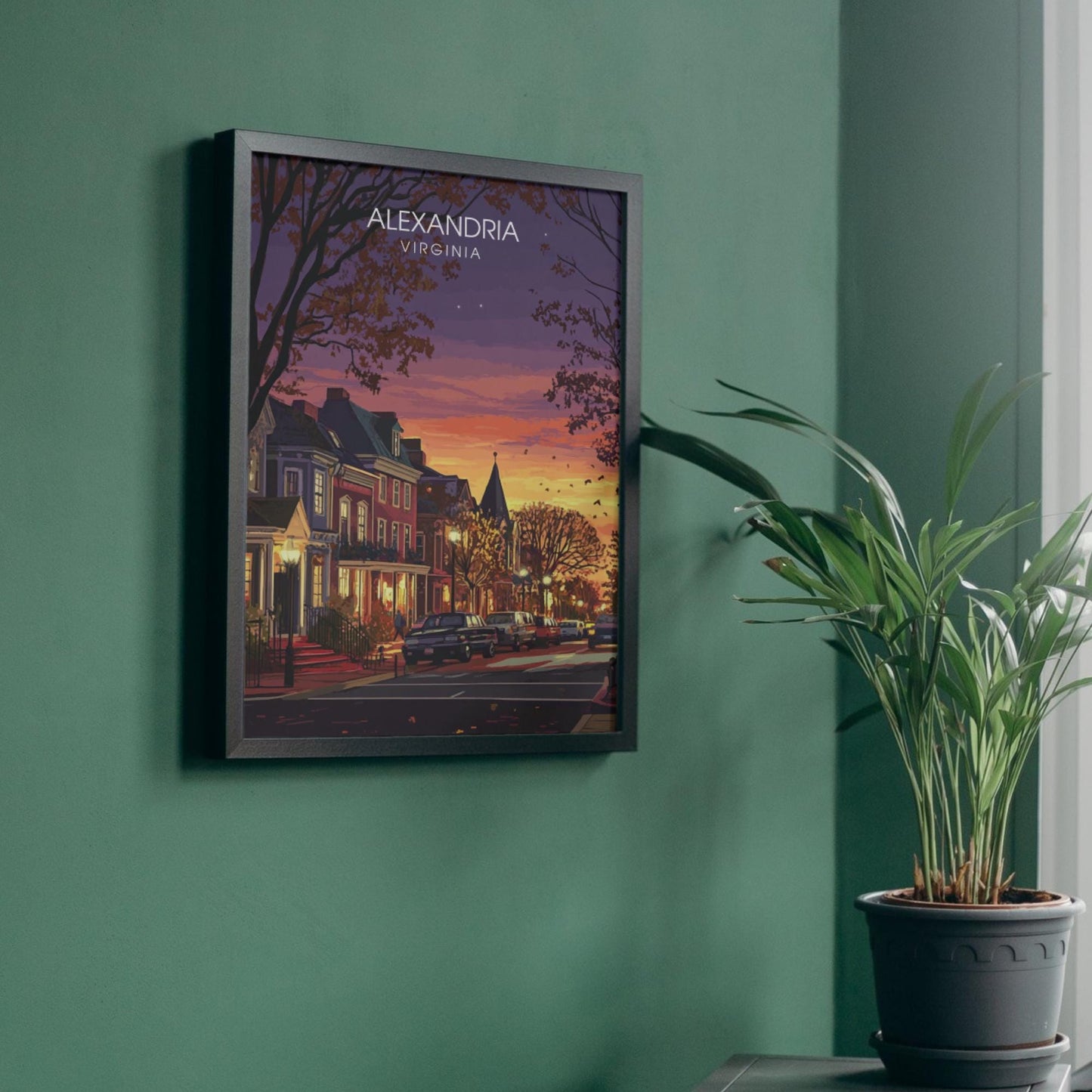 Affiche Alexandria, Virginie | impression Alexandria, Virginie USA - Balade nocturne