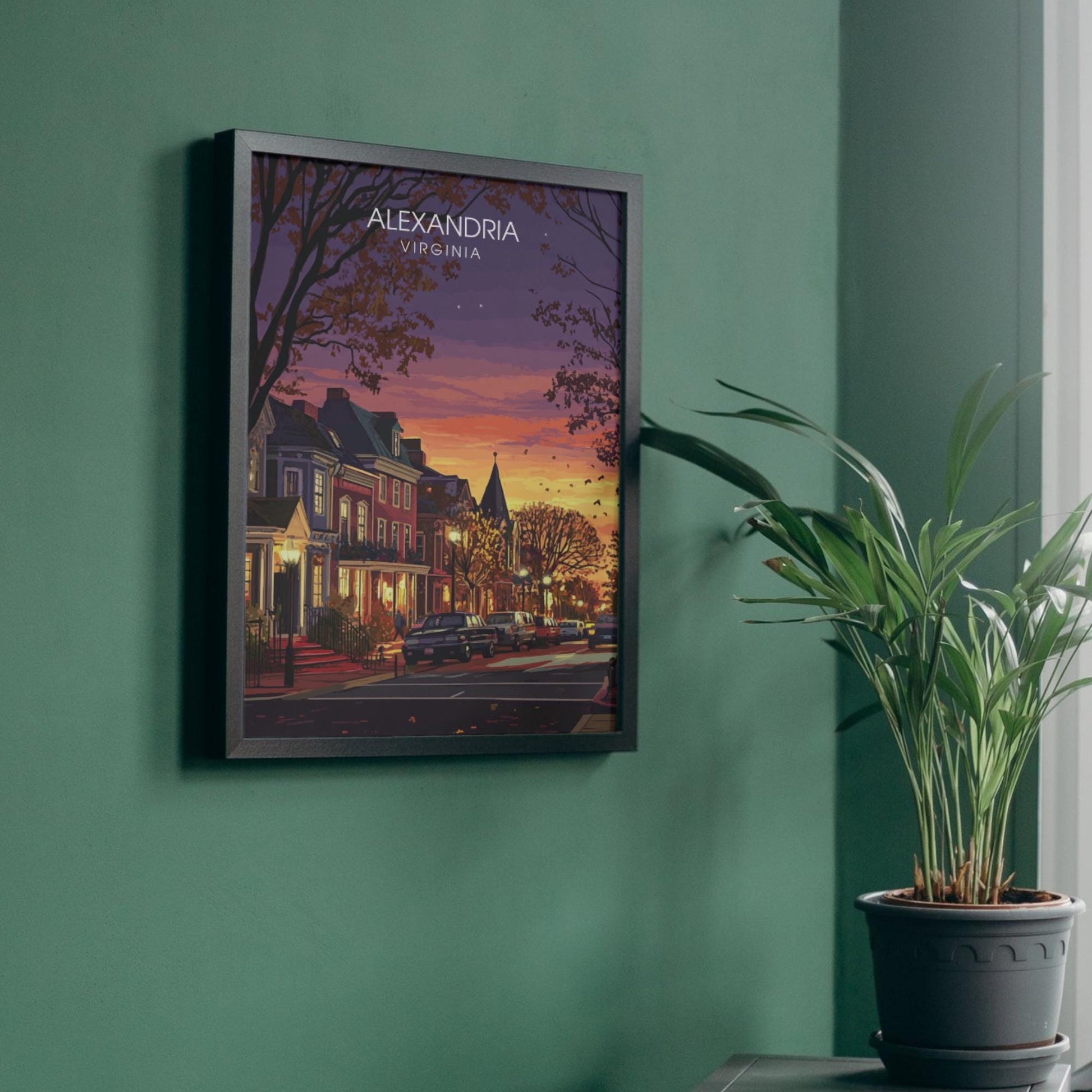 Affiche Alexandria, Virginie | impression Alexandria, Virginie USA - Balade nocturne