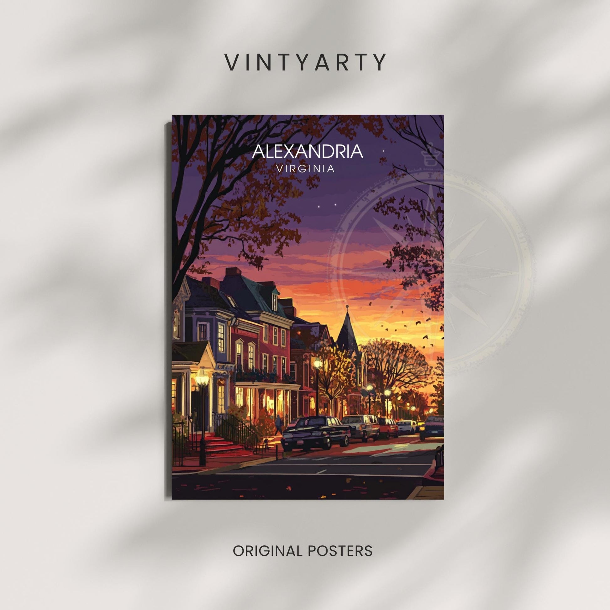 Affiche Alexandria, Virginie | impression Alexandria, Virginie USA - Balade nocturne