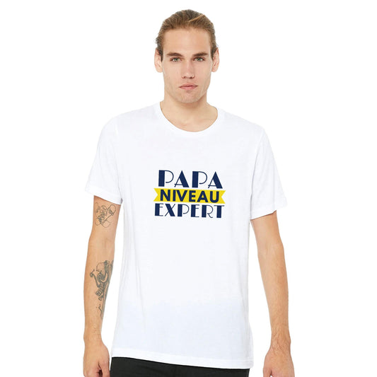 T-shirt Premium à col ras du cou | Papa Niveau Expert