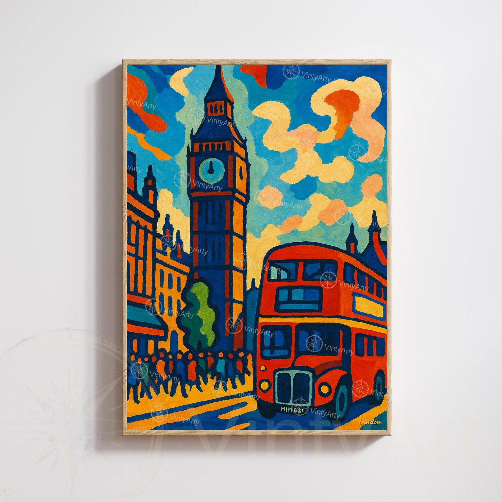 London Sunset Poster – Tower Bridge & The Shard | Modern Travel Art Print | British Wall Decor | Framed or Unframed