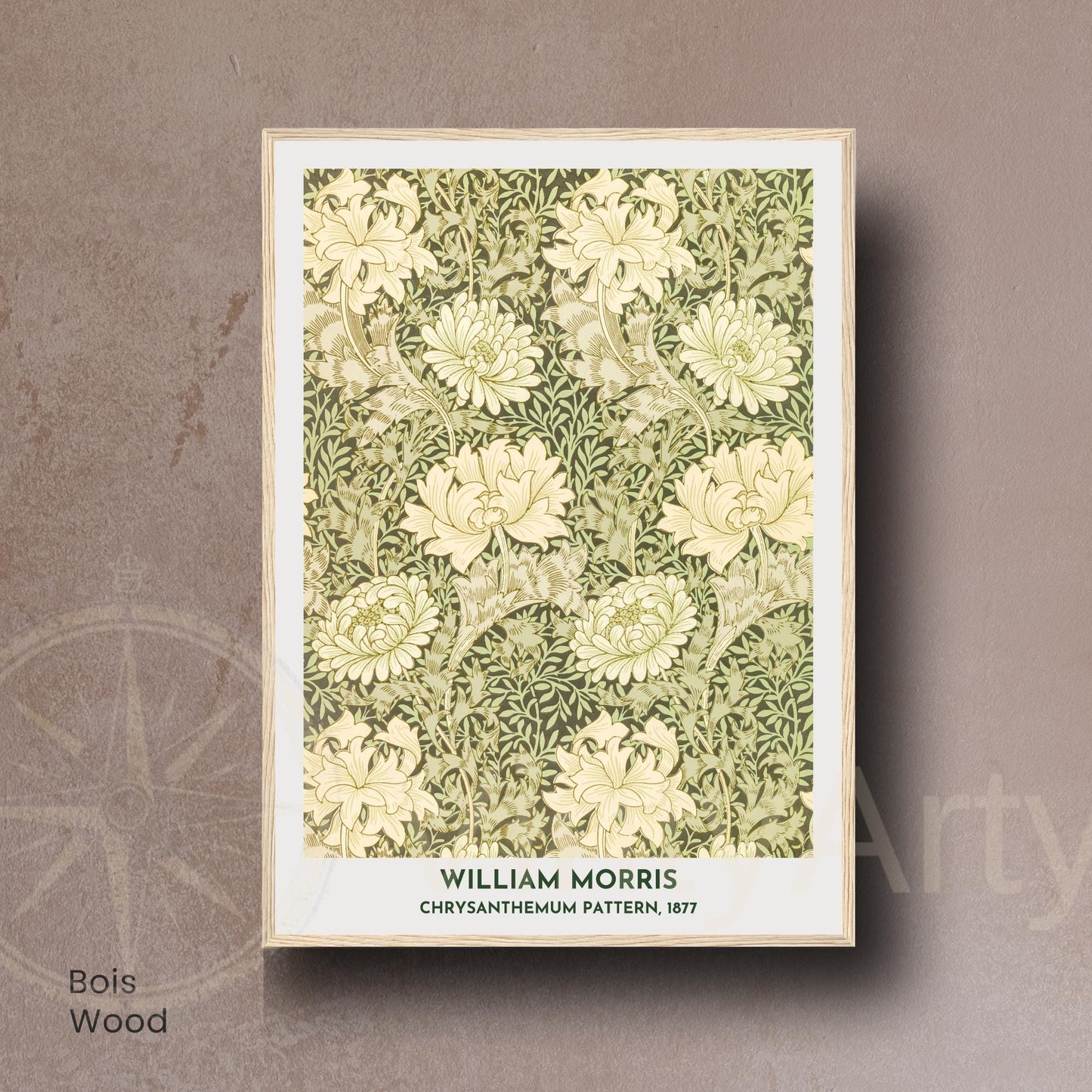 Affiche William Morris Chrysanthemum Pattern 1877 – Poster floral vintage Arts & Crafts, impression murale botanique, décoration intérieure