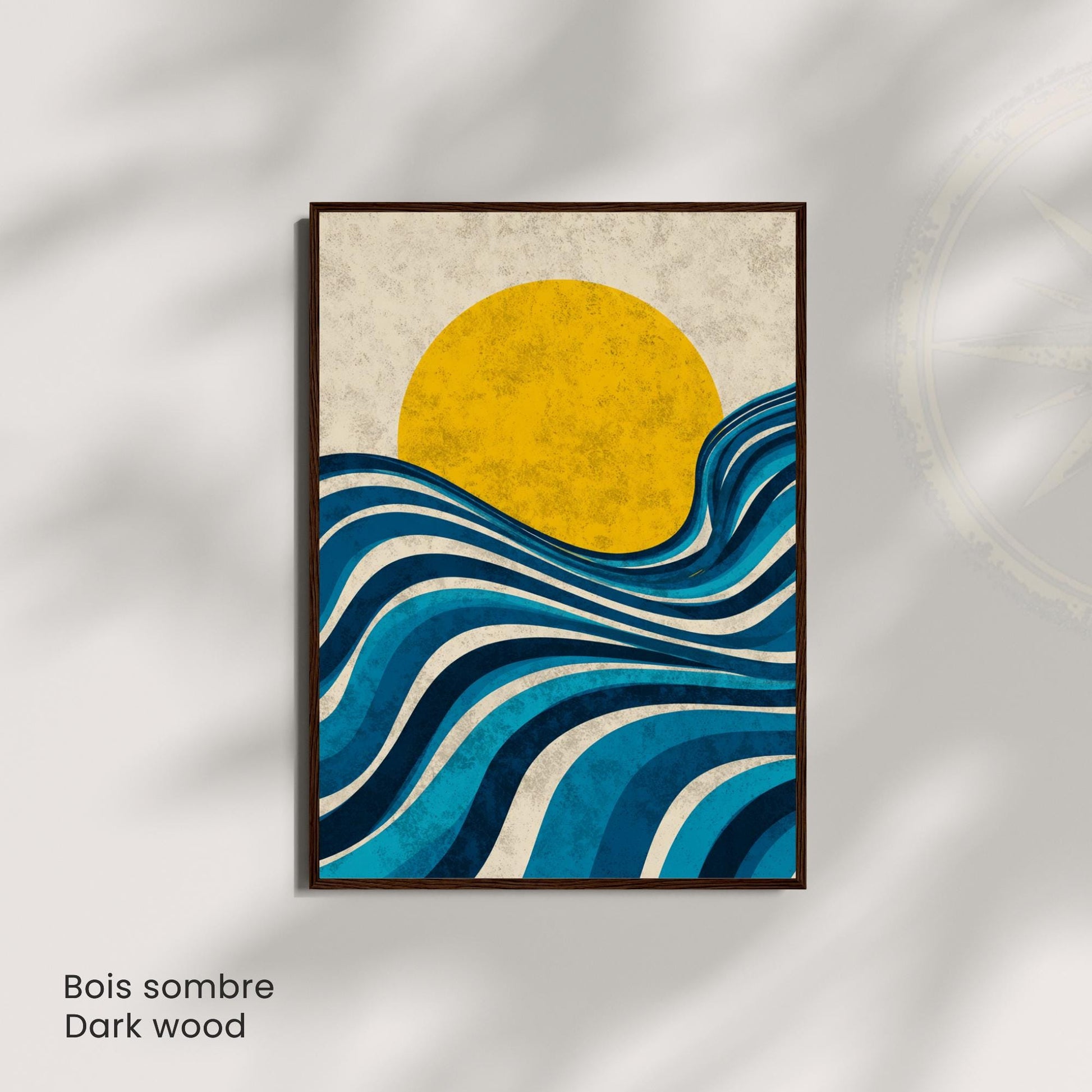 Affiche Soleil & Vagues – Style Bauhaus Abstrait | Poster graphique moderne | Décoration murale design minimaliste
