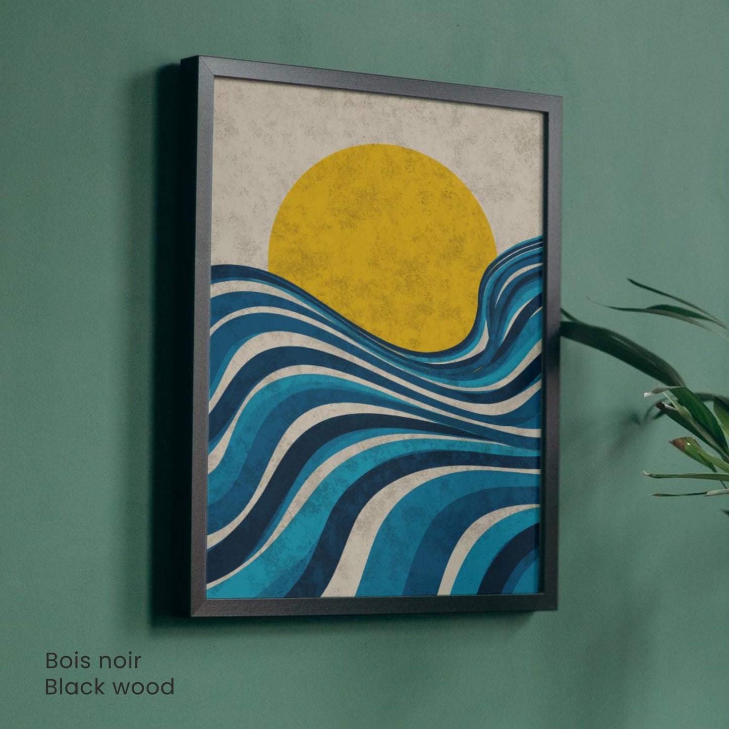 Affiche Soleil & Vagues – Style Bauhaus Abstrait | Poster graphique moderne | Décoration murale design minimaliste