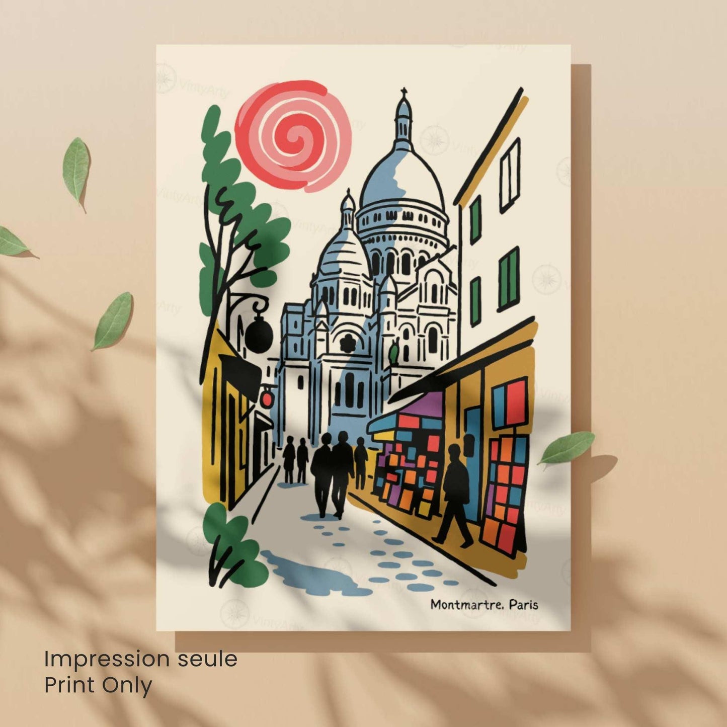 Affiche Montmartre Paris – Poster Sacré-Cœur | Décoration murale artistique & affiche voyage vintage