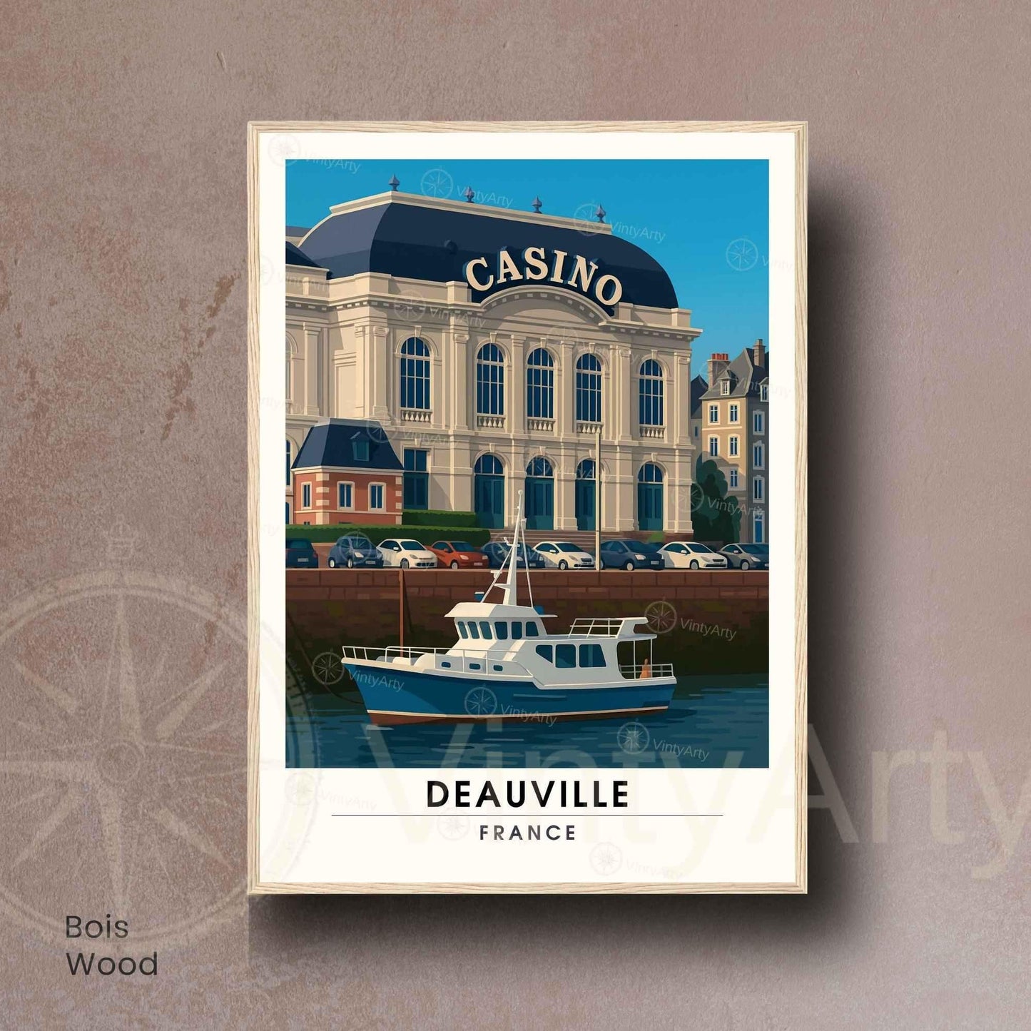 Affiche Casino Deauville – Poster Vintage Normandie Chic | Décoration murale rétro France