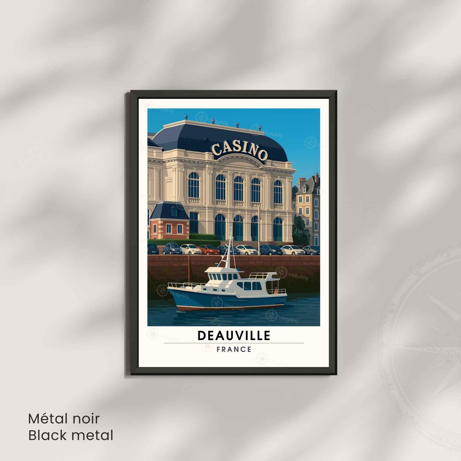 Affiche Casino Deauville – Poster Vintage Normandie Chic | Décoration murale rétro France