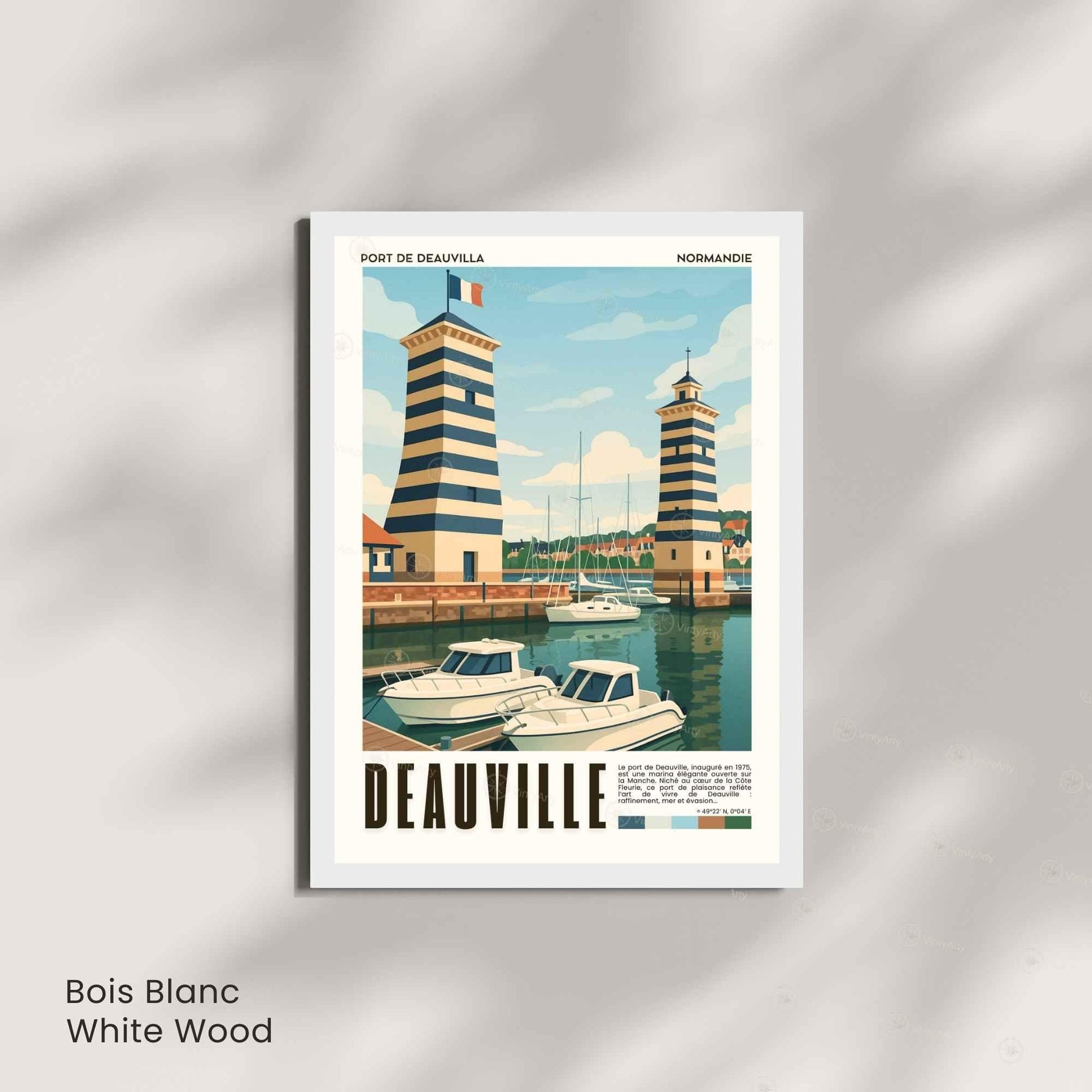 Affiche Deauville Port – Poster vintage Normandie, illustration rétro marine, décoration murale bord de mer, idée cadeau voyage