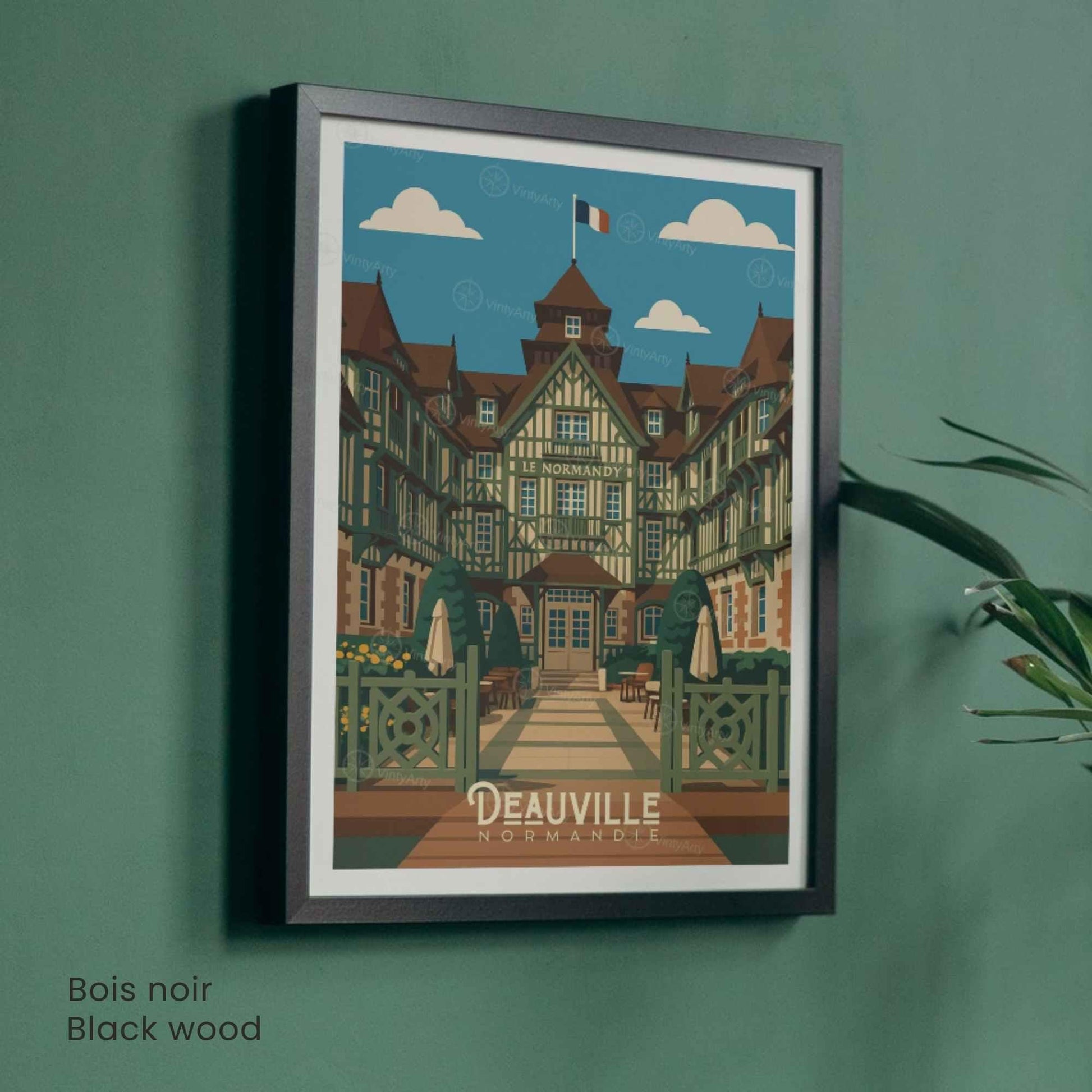 Affiche Deauville – Poster vintage Normandie, décoration murale, idée cadeau Normandie