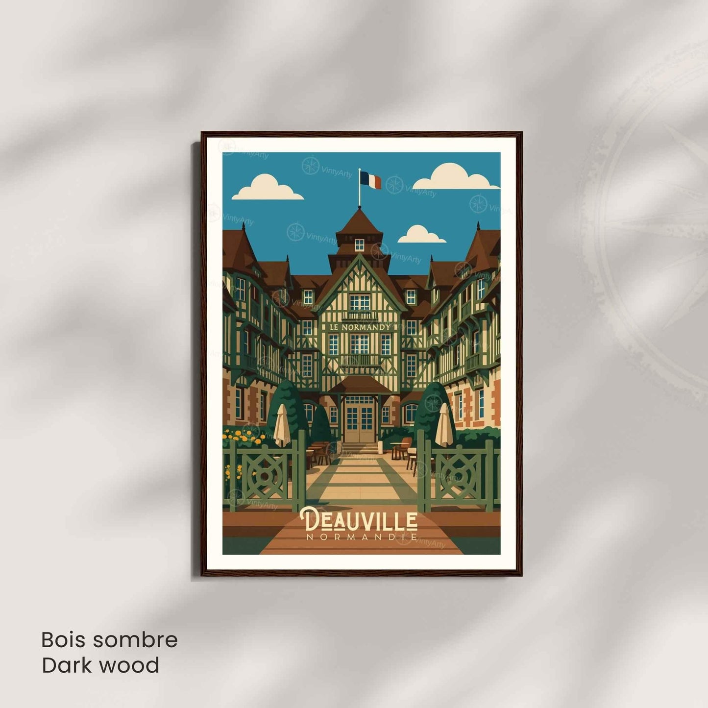 Affiche Deauville – Poster vintage Normandie, décoration murale, idée cadeau Normandie