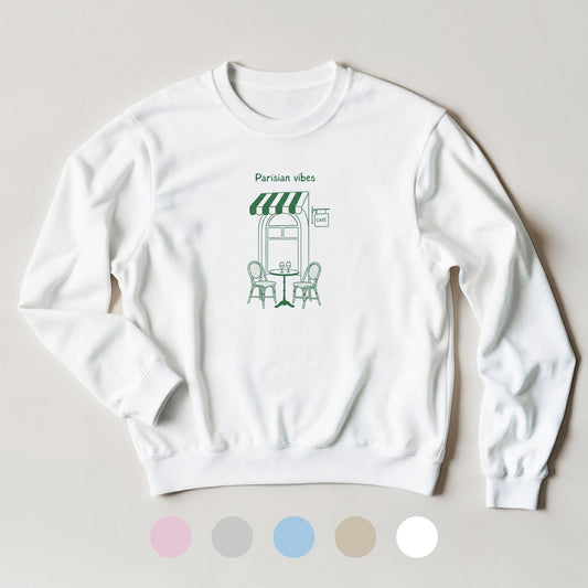 Sweatshirt Unisexe "Parisian Vibes" – Style parisien chic, Sweatshirt Paris, confort casual