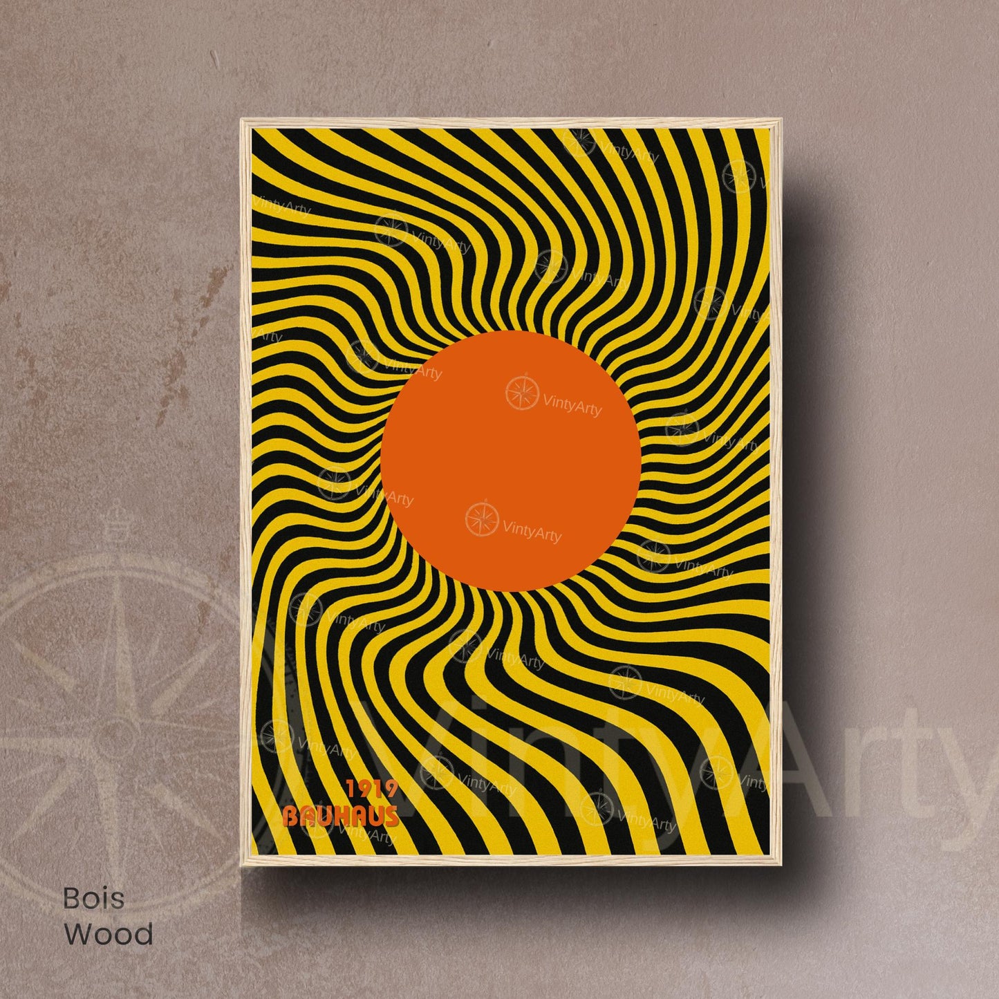 Affiche Bauhaus 1919 Cercle Orange – Poster Op Art