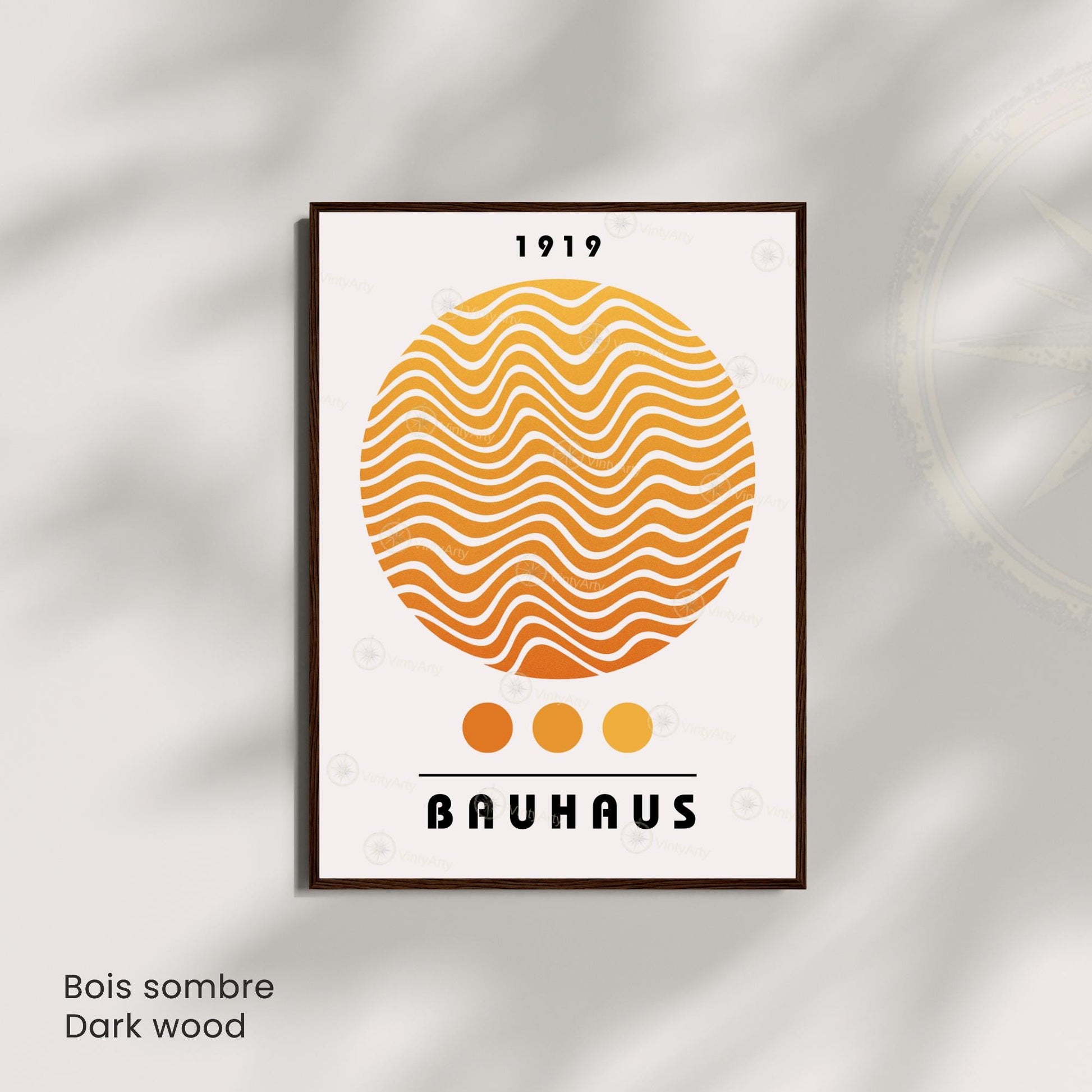 Affiche Bauhaus 1919 Cercle Orange – Poster Graphique Vintage, Impression Murale Moderne, Déco Design Minimaliste