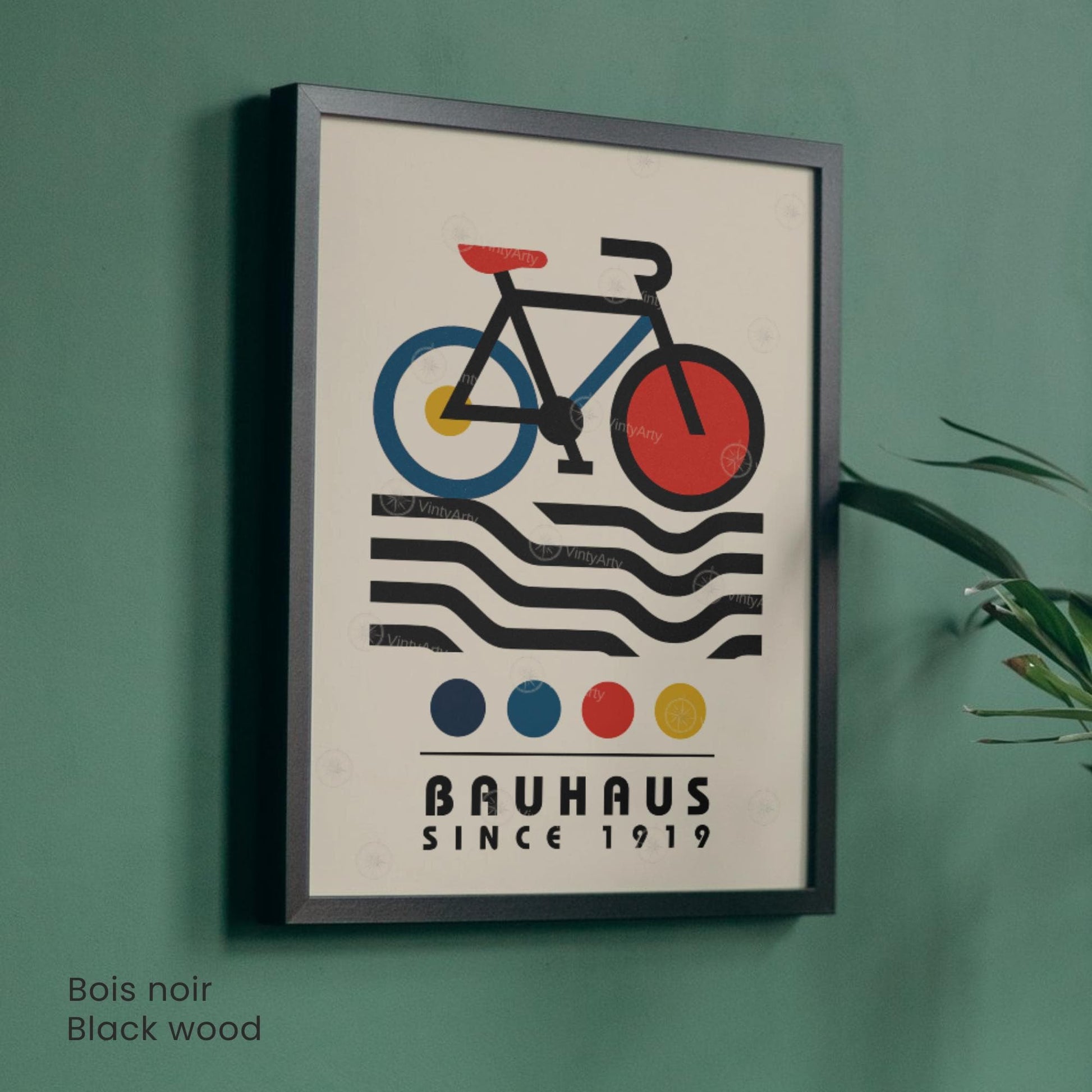 Affiche Bauhaus vélo – Poster géométrique moderne, art abstrait 1919
