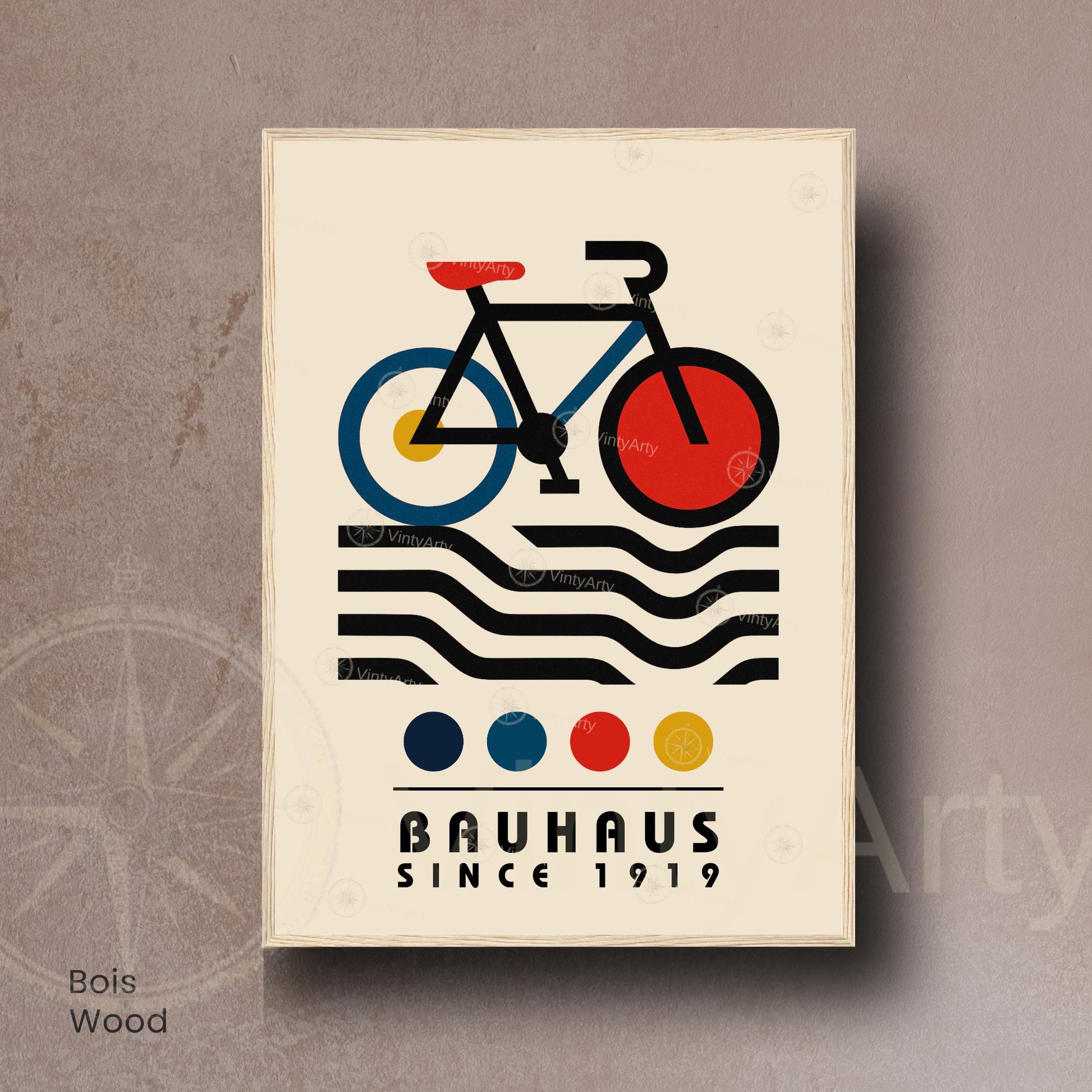 Affiche Bauhaus vélo – Poster géométrique moderne, art abstrait 1919