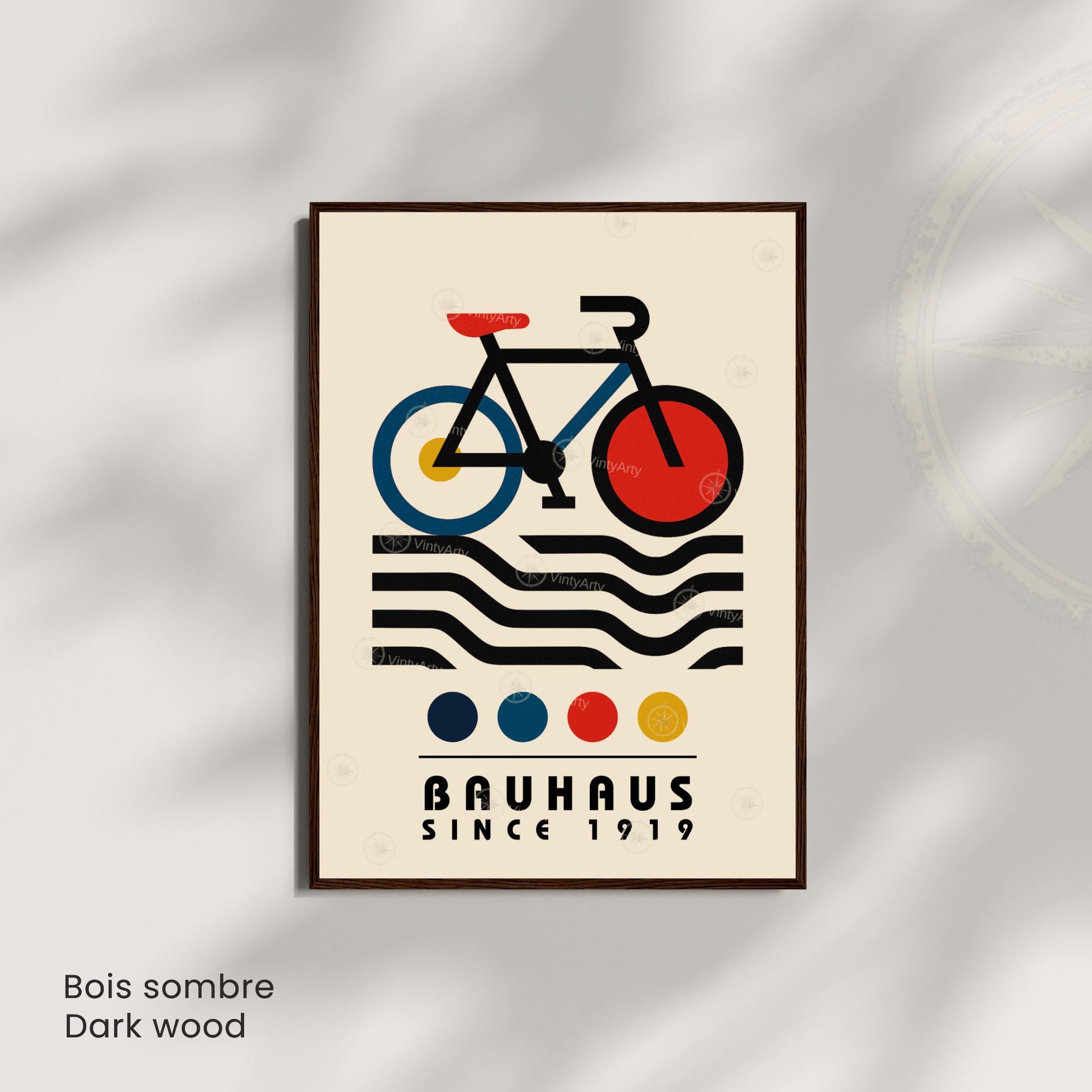 Affiche Bauhaus vélo – Poster géométrique moderne, art abstrait 1919
