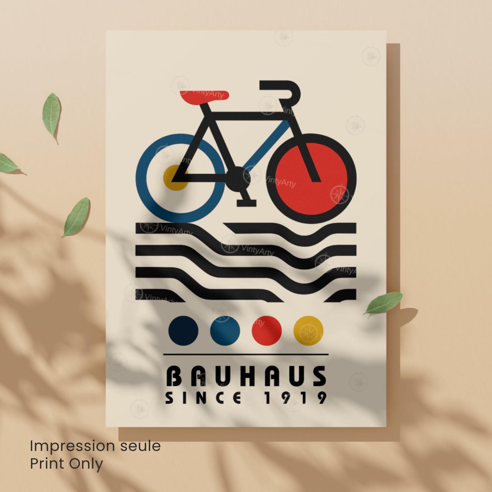 Affiche Bauhaus vélo – Poster géométrique moderne, art abstrait 1919