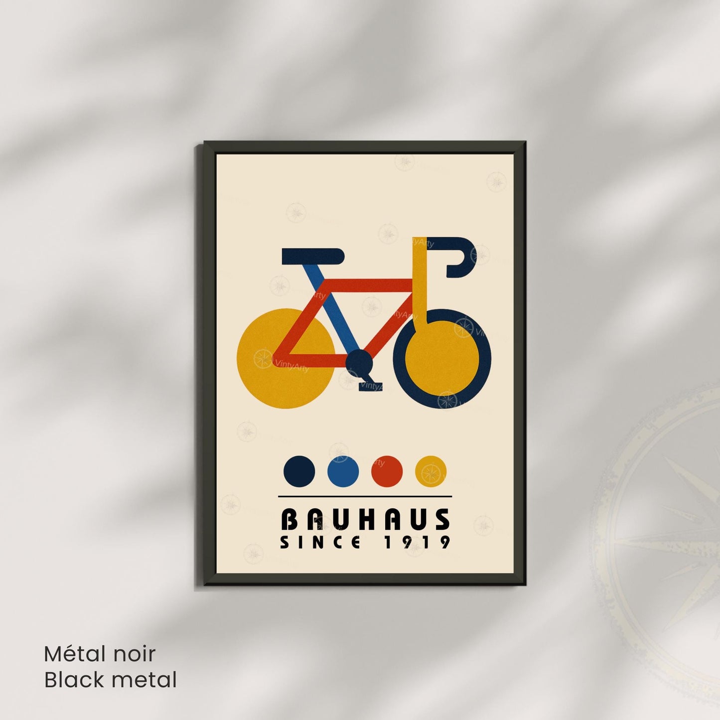 Affiche vélo – Poster géométrique moderne - Affiche Bauhaus