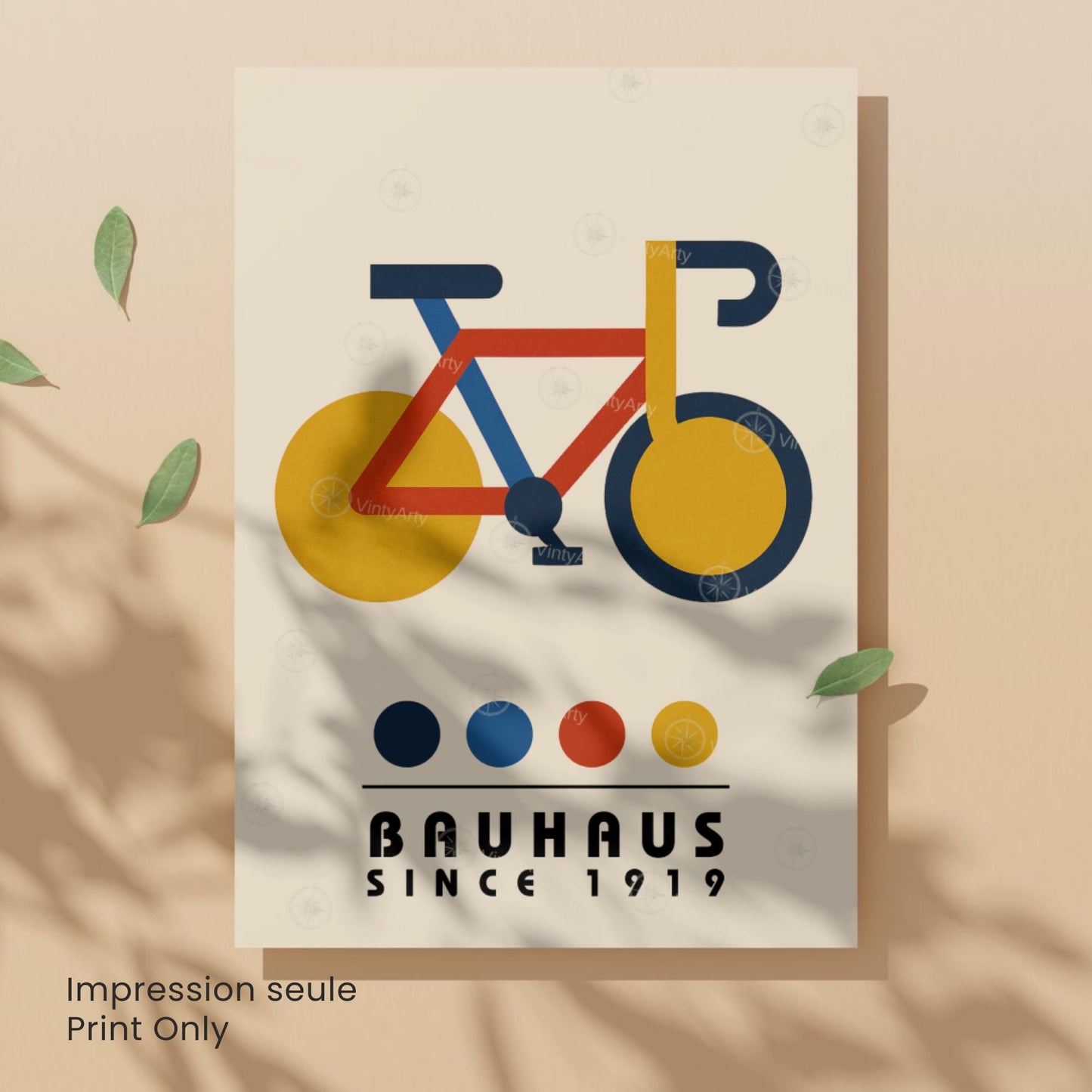 Affiche vélo – Poster géométrique moderne - Affiche Bauhaus