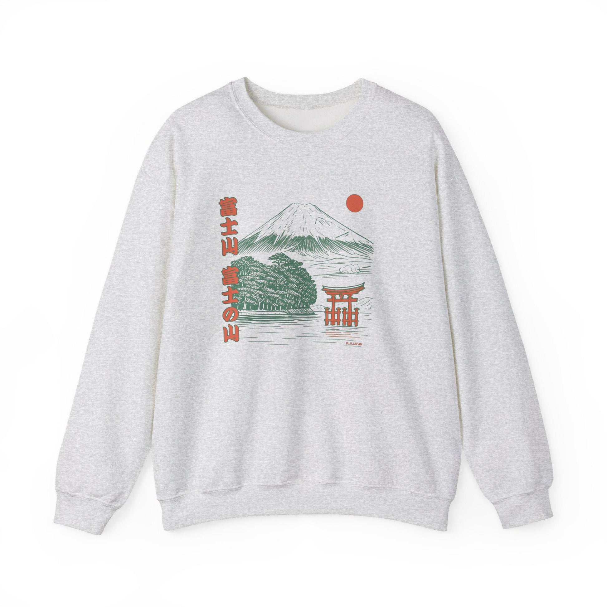 Sweatshirt unisexe Mont Fuji – Style japonais, coton & polyester, confort casual