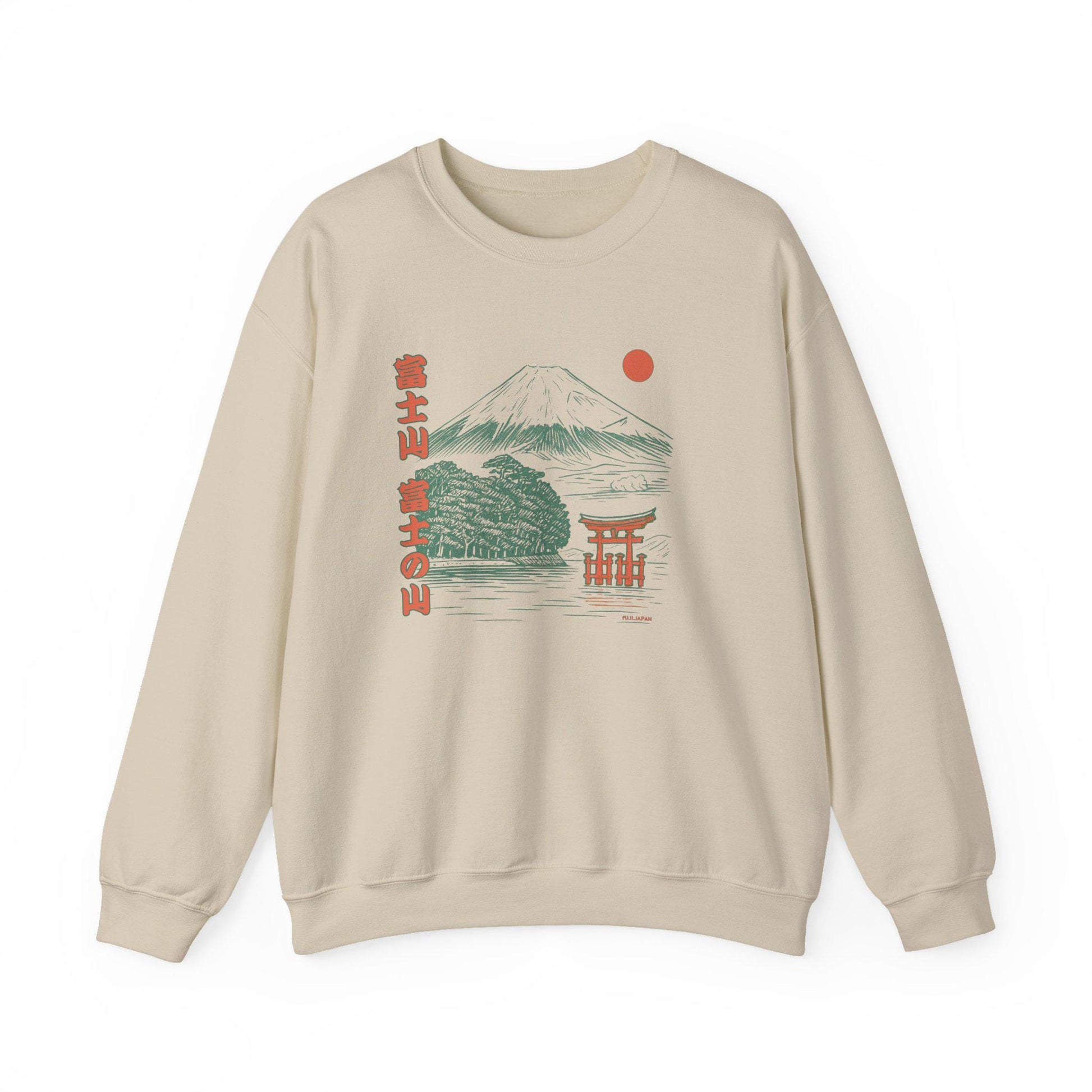 Sweatshirt unisexe Mont Fuji – Style japonais, coton & polyester, confort casual