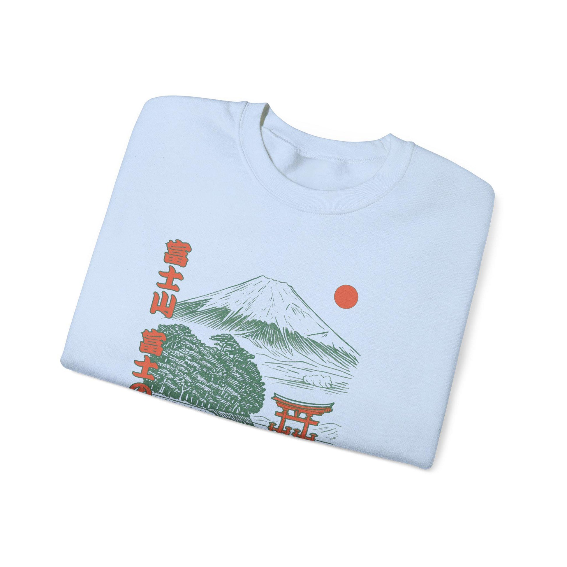 Sweatshirt unisexe Mont Fuji – Style japonais, coton & polyester, confort casual