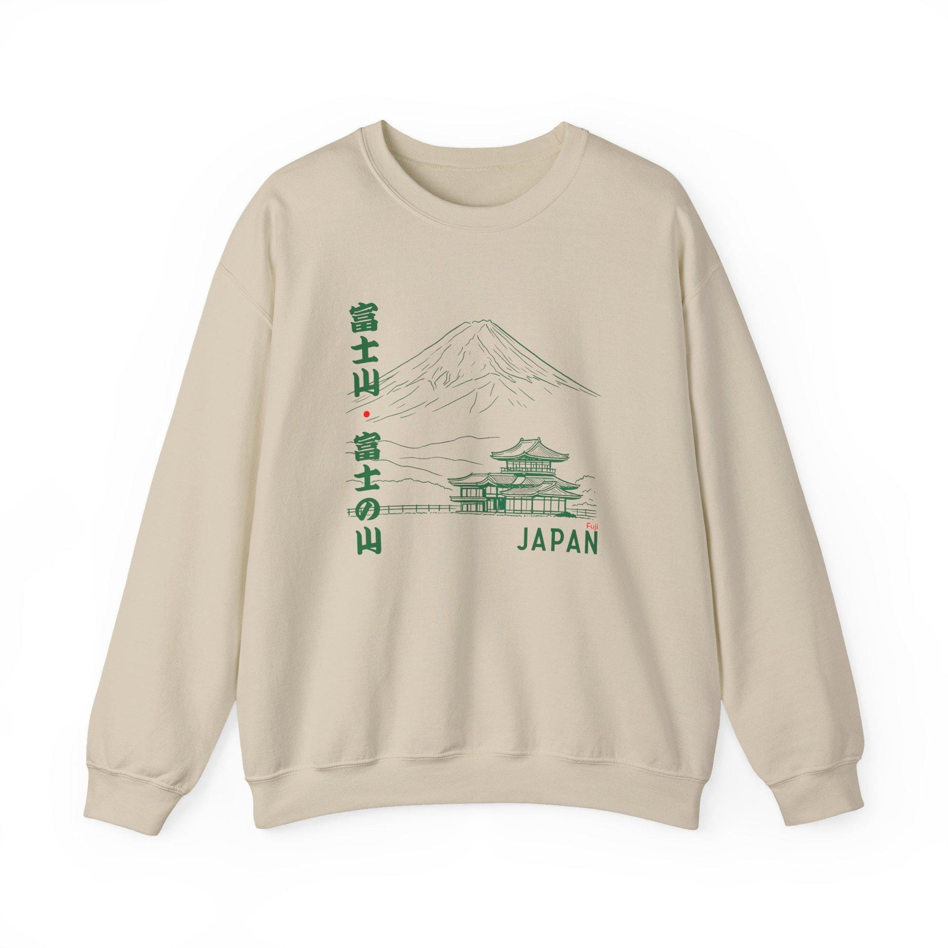 Sweatshirt unisexe Mont Fuji et temple japonais – Style authentique, sweatshirt Japon, confort casual
