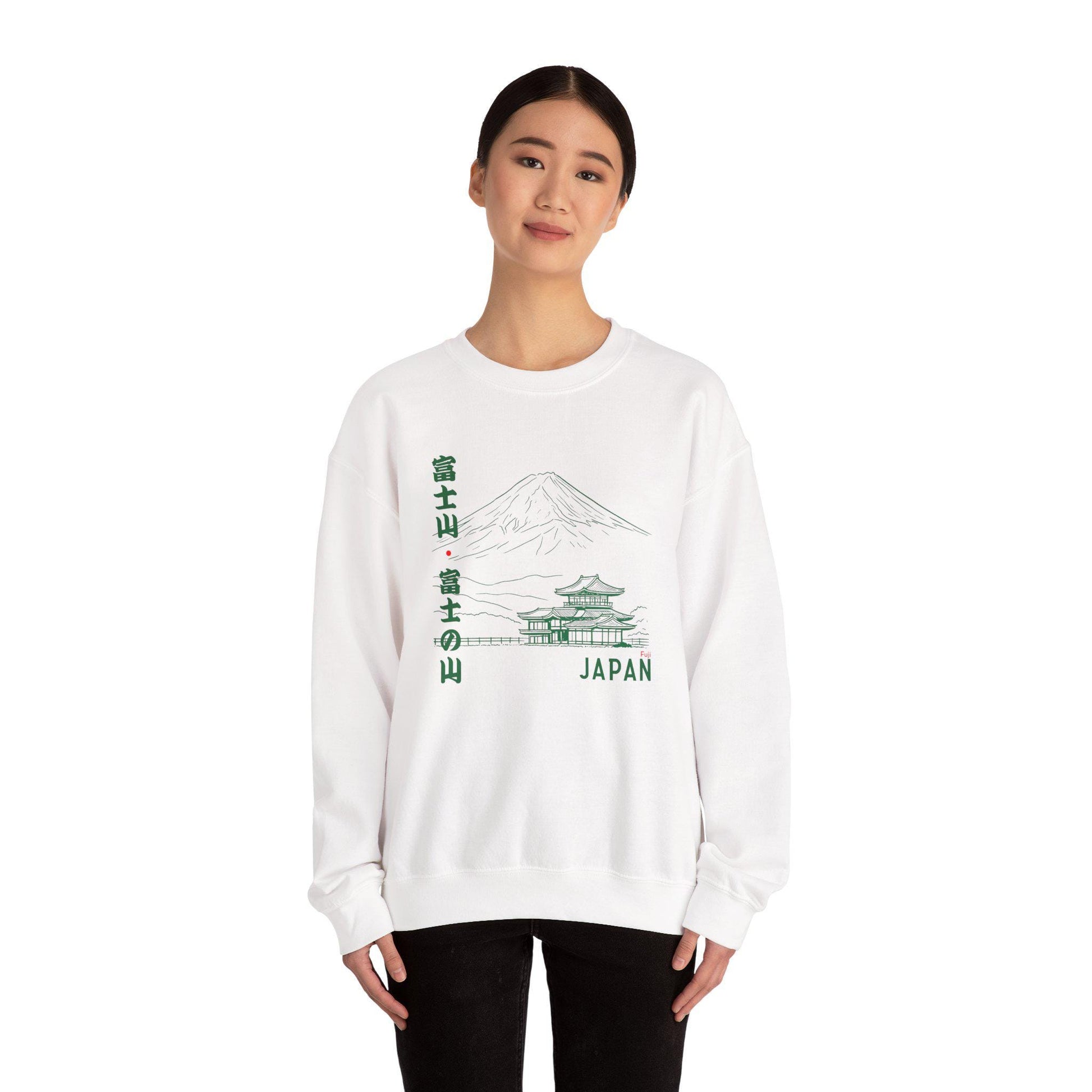 Sweatshirt unisexe Mont Fuji et temple japonais – Style authentique, sweatshirt Japon, confort casual