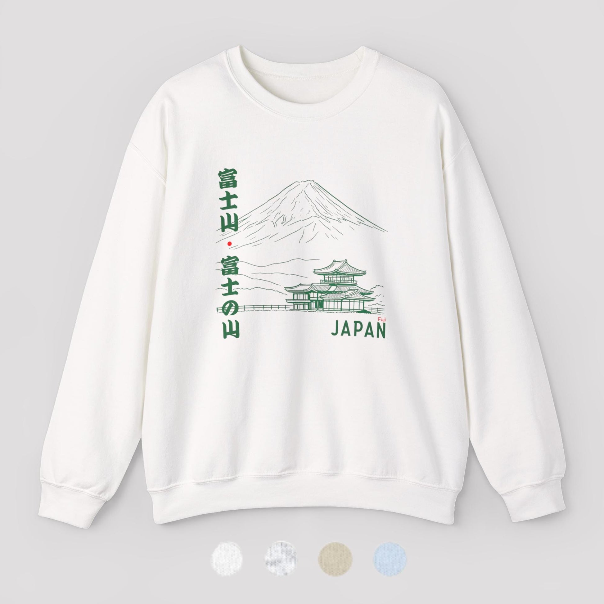 Sweatshirt unisexe Mont Fuji et temple japonais – Style authentique, sweatshirt Japon, confort casual