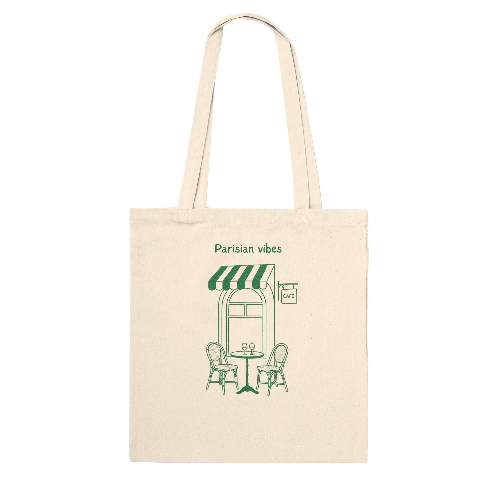 Tote Bag Premium Café Parisien - Tote bage Éco-Responsable - 100 % coton épais 400g, 10 litres