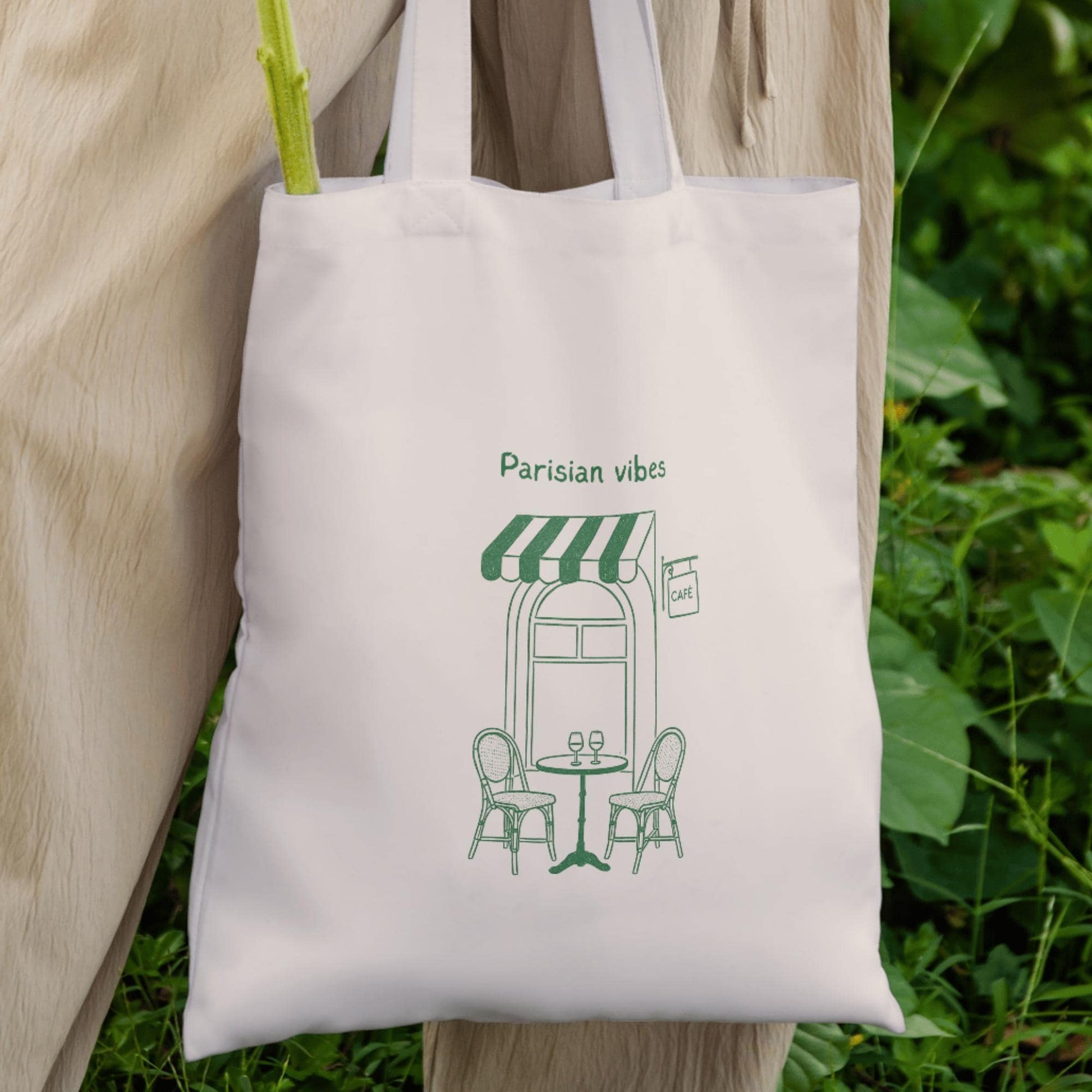 Tote Bag Premium Café Parisien - Tote bage Éco-Responsable - 100 % coton épais 400g, 10 litres