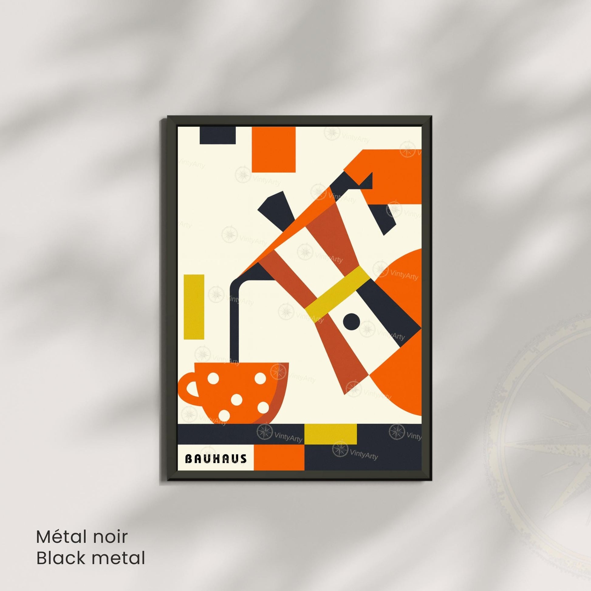 Affiche Bauhaus Café – Poster Abstrait Moderne, Art Géométrique