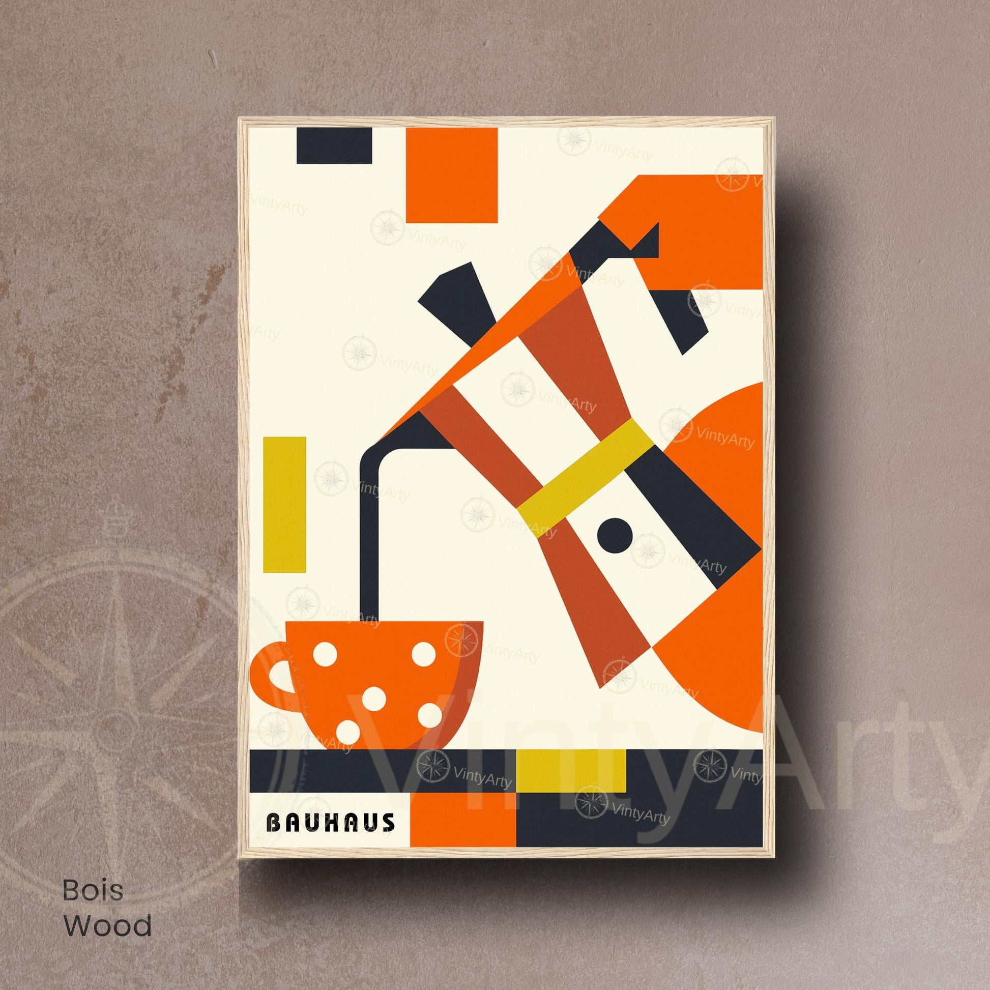 Affiche Bauhaus Café – Poster Abstrait Moderne, Art Géométrique