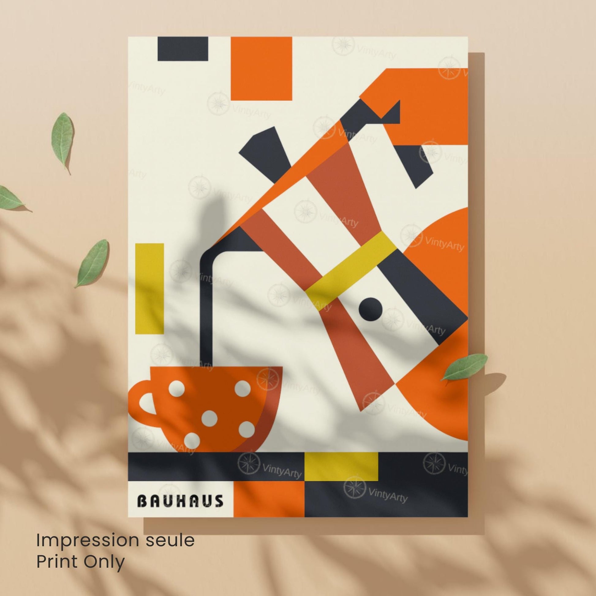 Affiche Bauhaus Café – Poster Abstrait Moderne, Art Géométrique