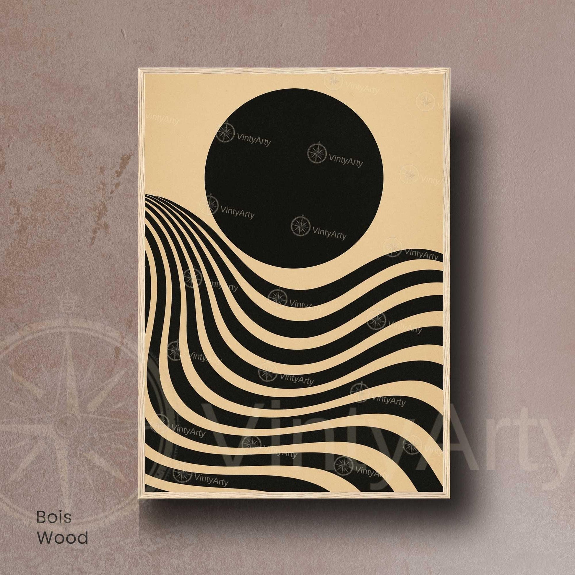 Affiche Bauhaus Noir et Beige – Poster Abstrait Minimaliste, Décoration Murale